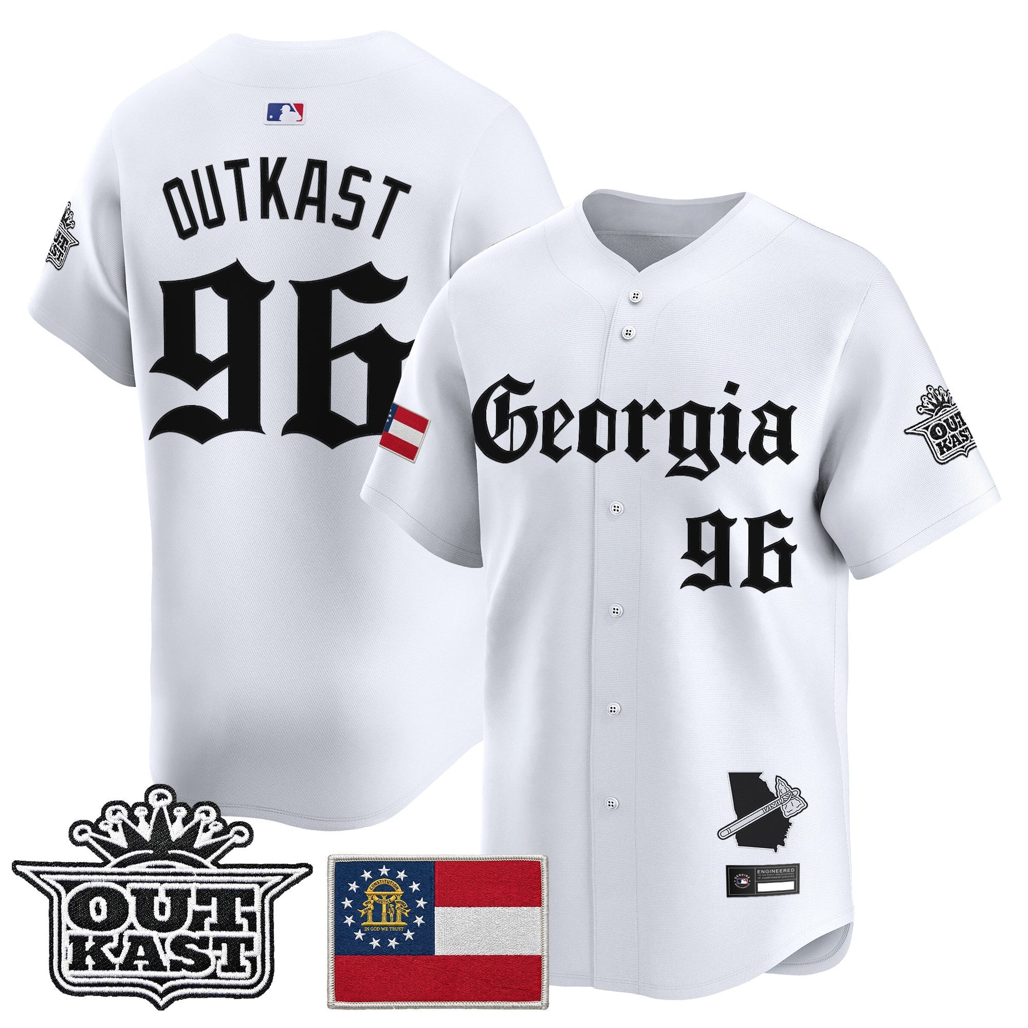Men's Atlanta Braves 'Georgia x Outkast Gothic Edition' Vapor Premier Limited Jersey - All Stitched