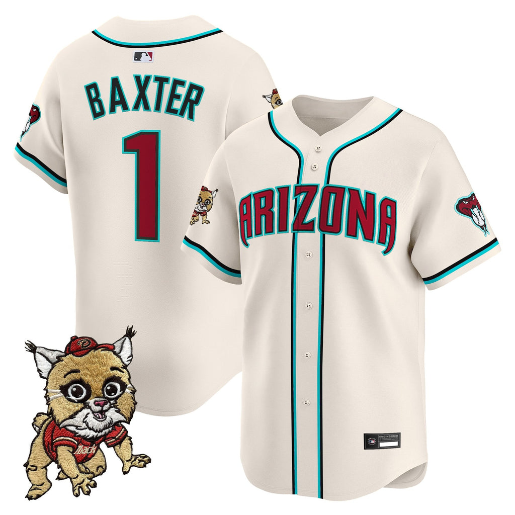 Men's Diamondbacks Baxter The Bobcat Patch Vapor Premier Limited Jersey - All Stitched