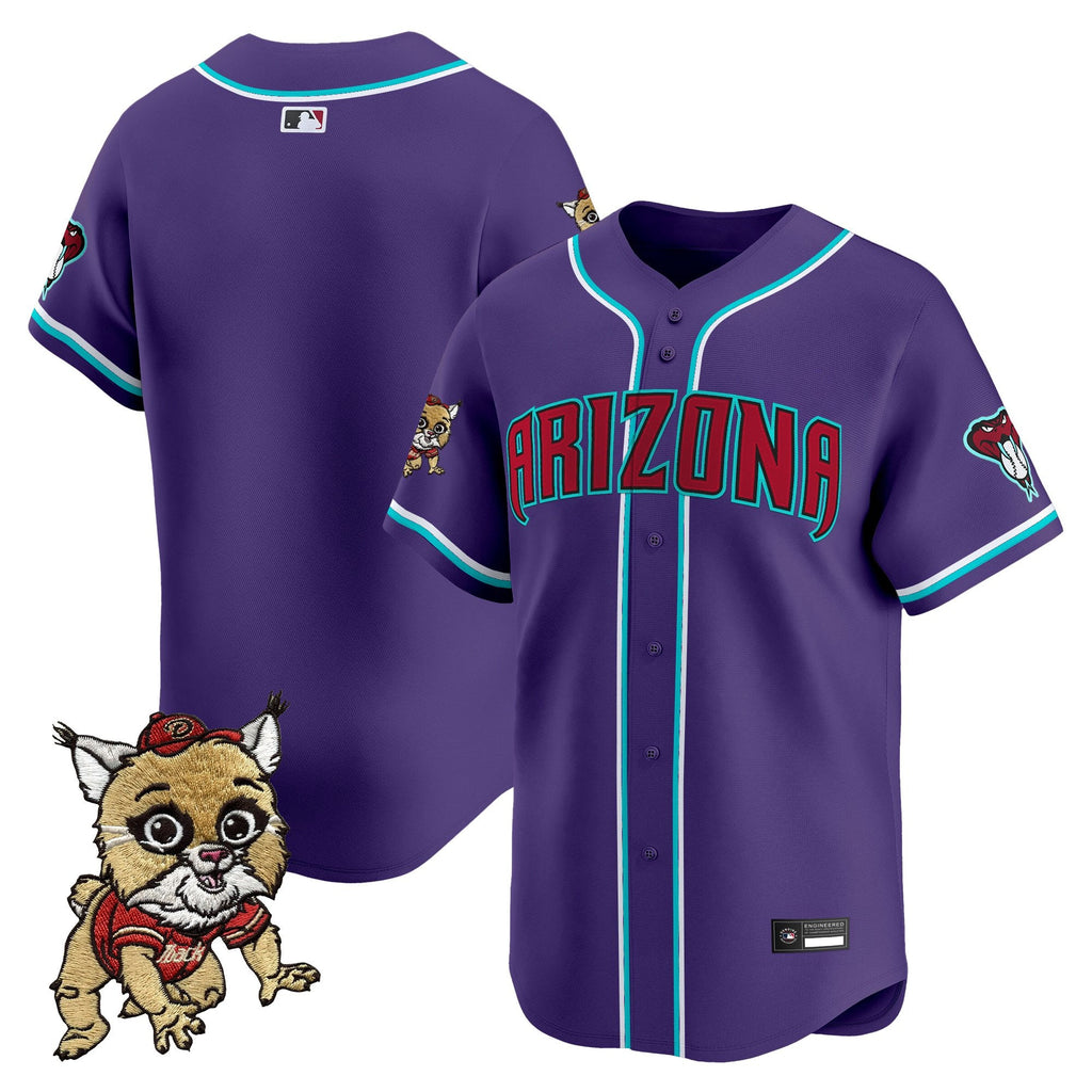 Men's Diamondbacks Baxter The Bobcat Patch Vapor Premier Limited Jersey - All Stitched