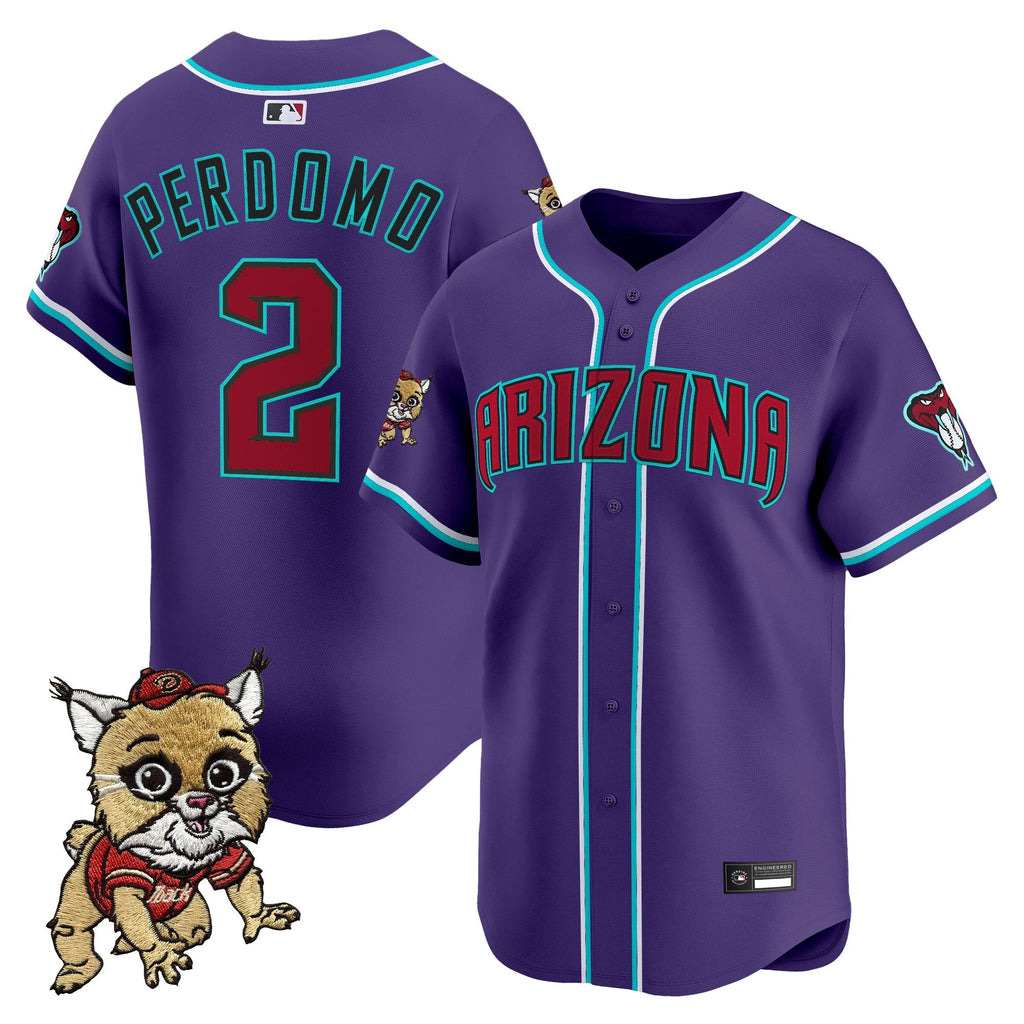 Men's Diamondbacks Baxter The Bobcat Patch Vapor Premier Limited Jersey - All Stitched