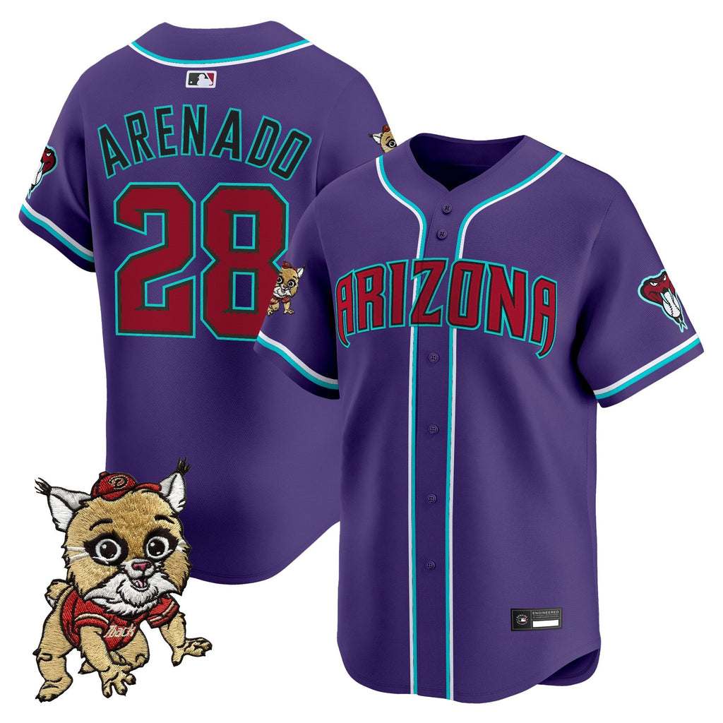 Men's Diamondbacks Baxter The Bobcat Patch Vapor Premier Limited Jersey - All Stitched