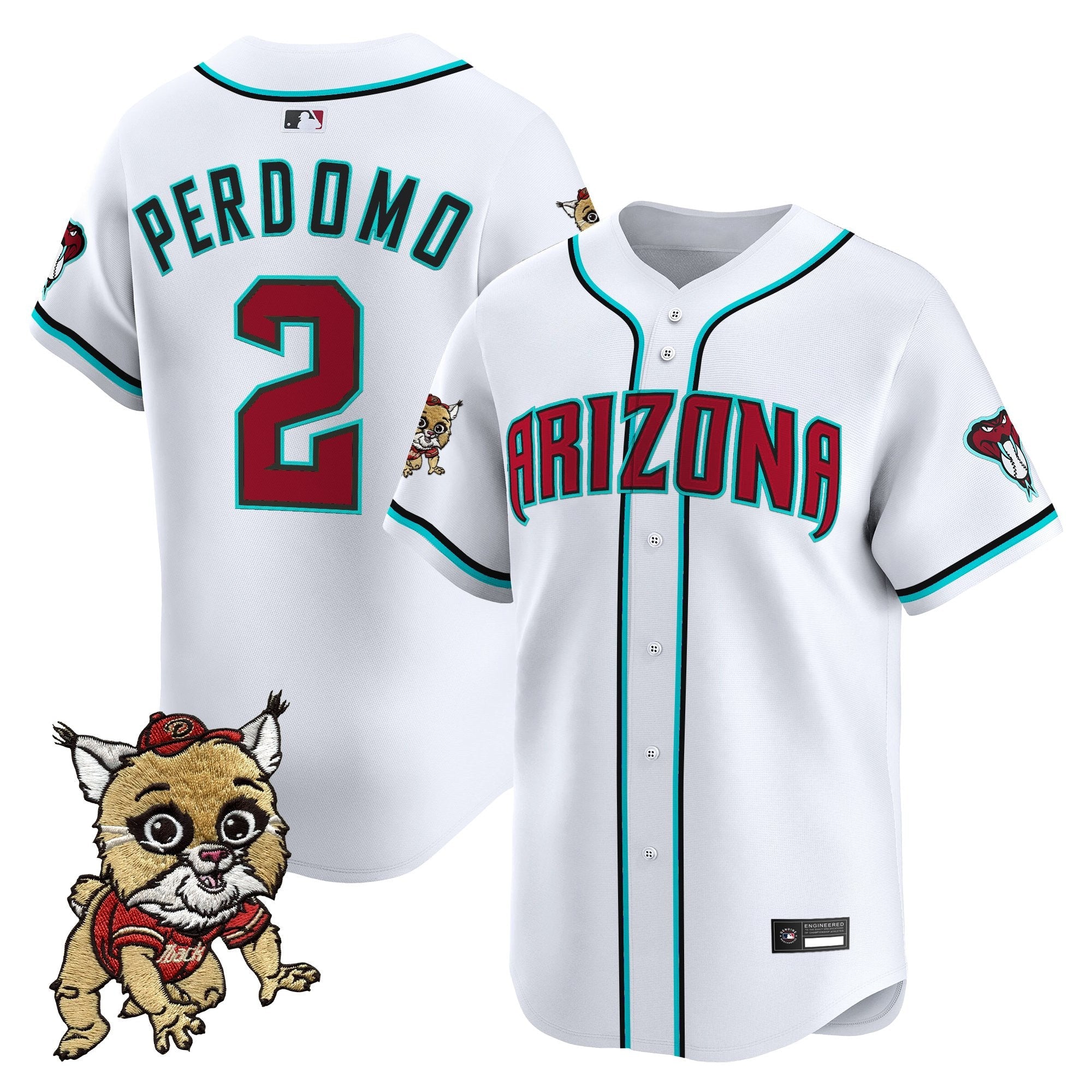 Men's Diamondbacks Baxter The Bobcat Patch Vapor Premier Limited Jersey - All Stitched