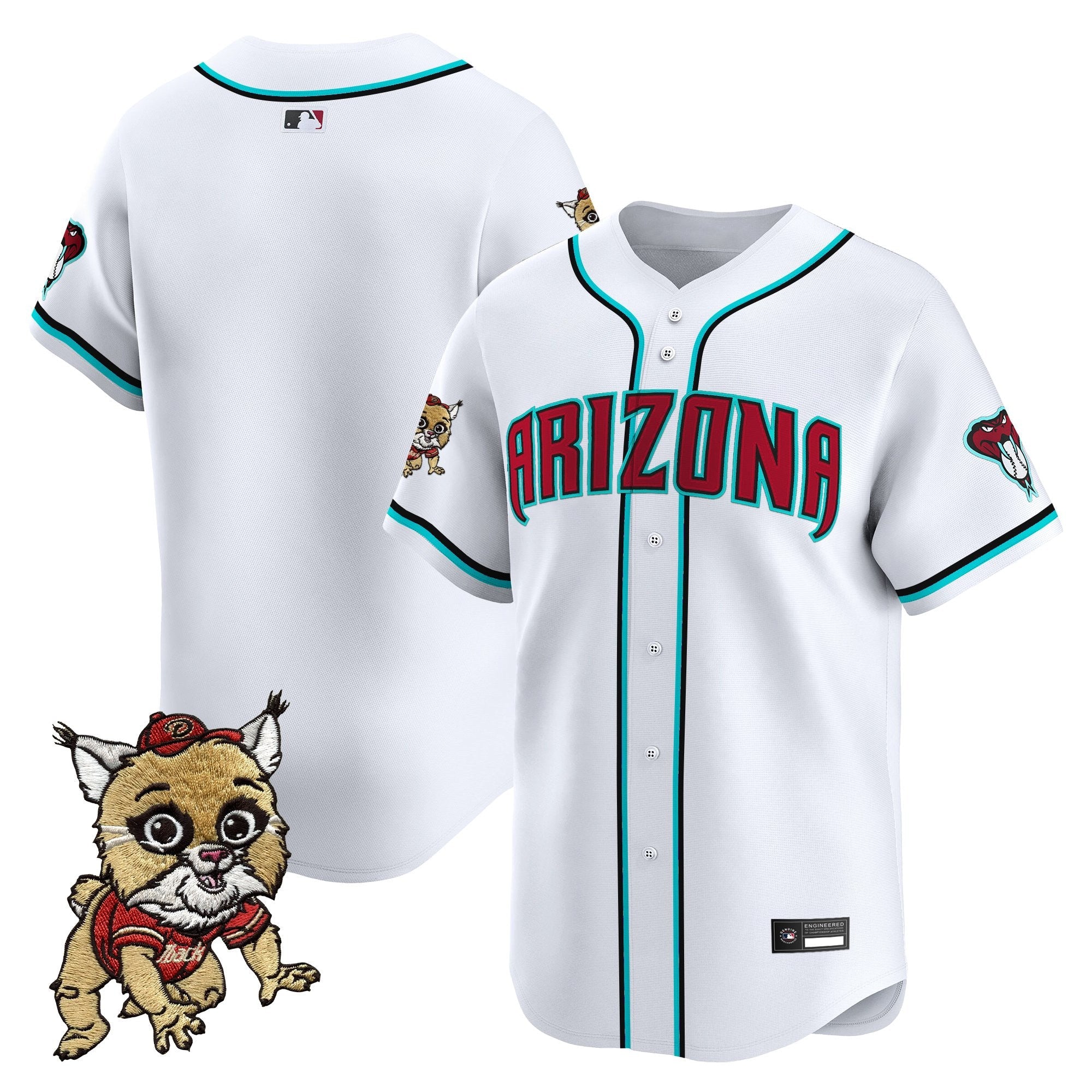 Men's Diamondbacks Baxter The Bobcat Patch Vapor Premier Limited Jersey - All Stitched