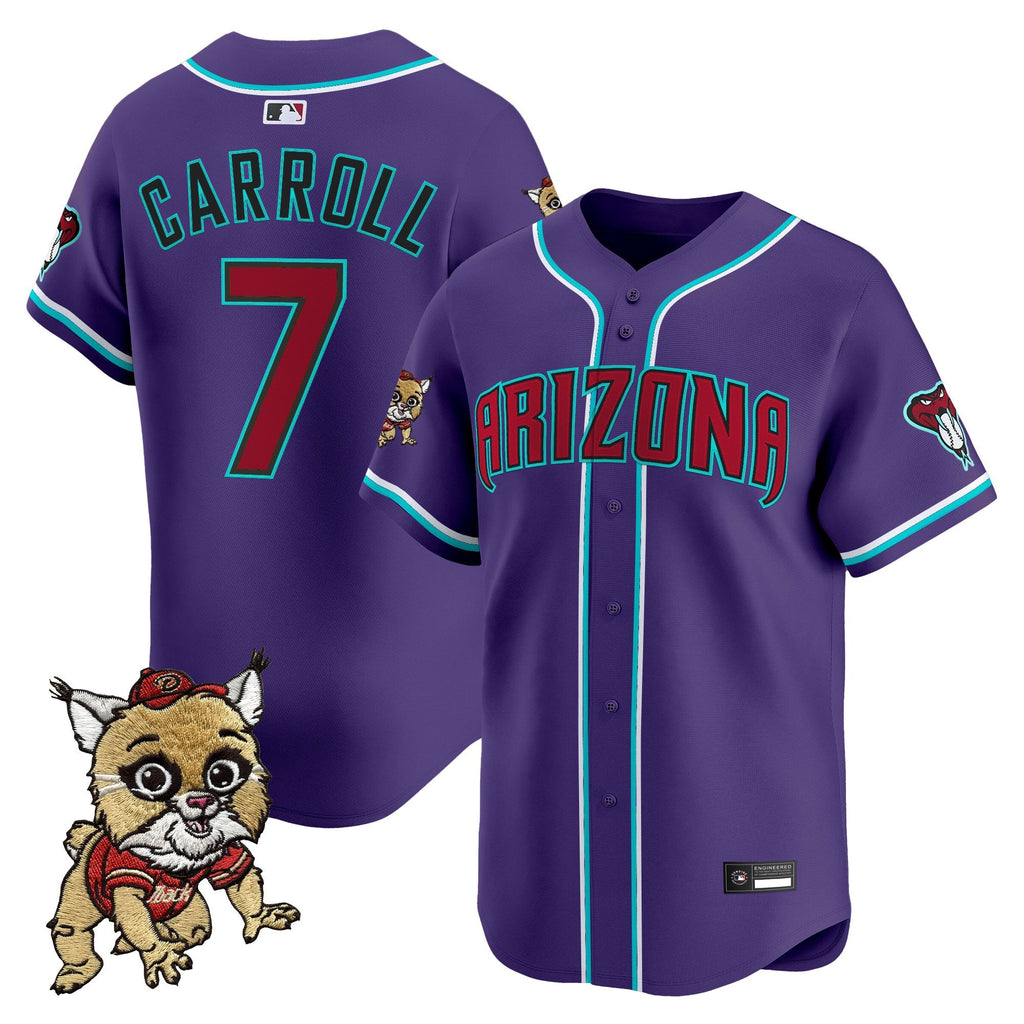 Men's Diamondbacks Baxter The Bobcat Patch Vapor Premier Limited Jersey - All Stitched