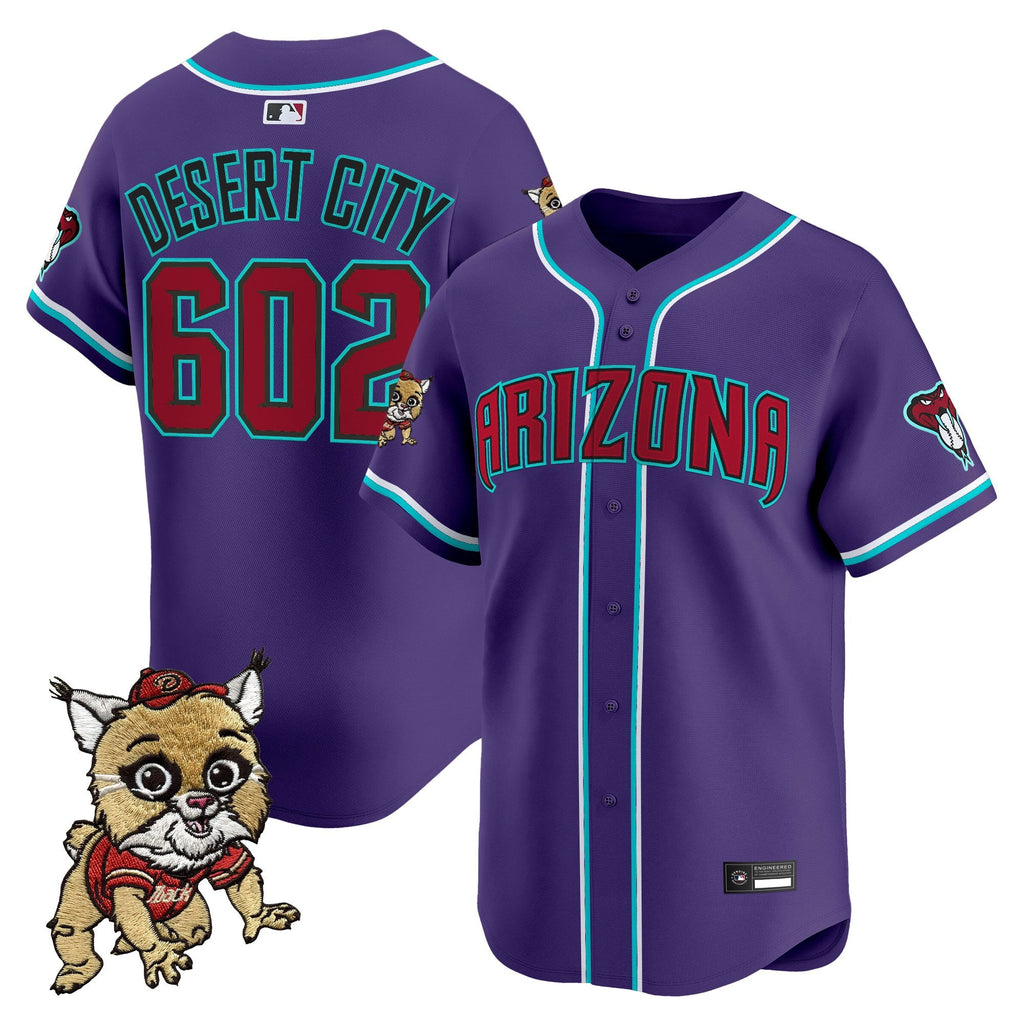 Men's Diamondbacks Baxter The Bobcat Patch Vapor Premier Limited Jersey - All Stitched