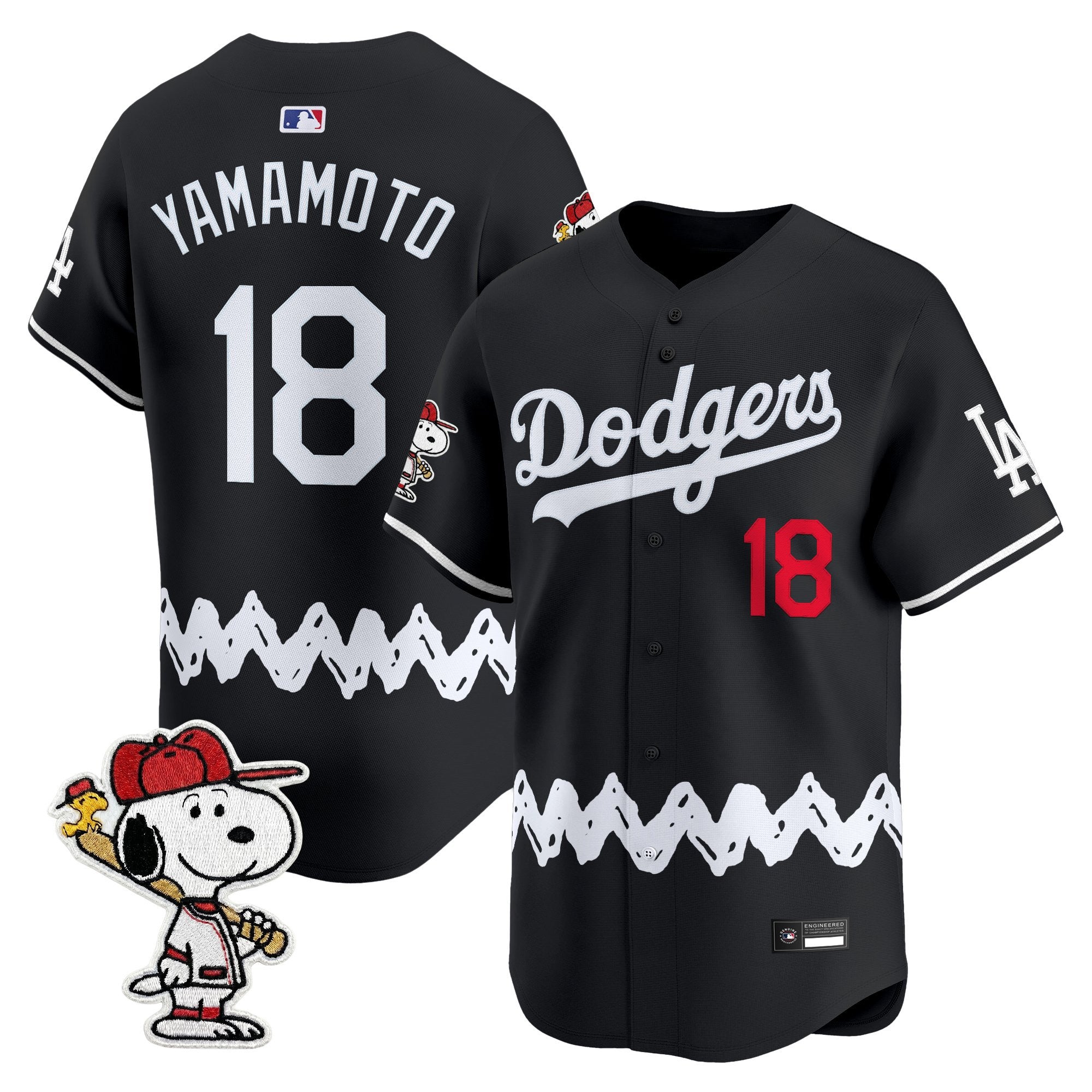 Men's Los Angeles Dodgers x Peanuts Vapor Premier Limited Jersey - Stitched