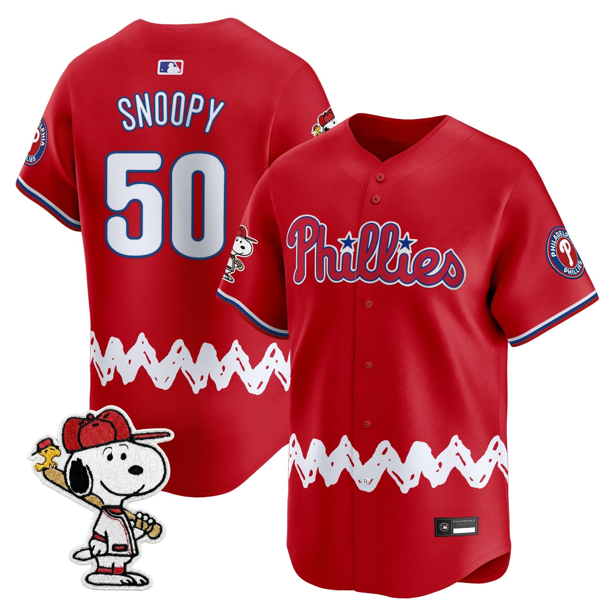 Men's Philadelphia Phillies x Peanuts Vapor Premier Limited Jersey - Stitched