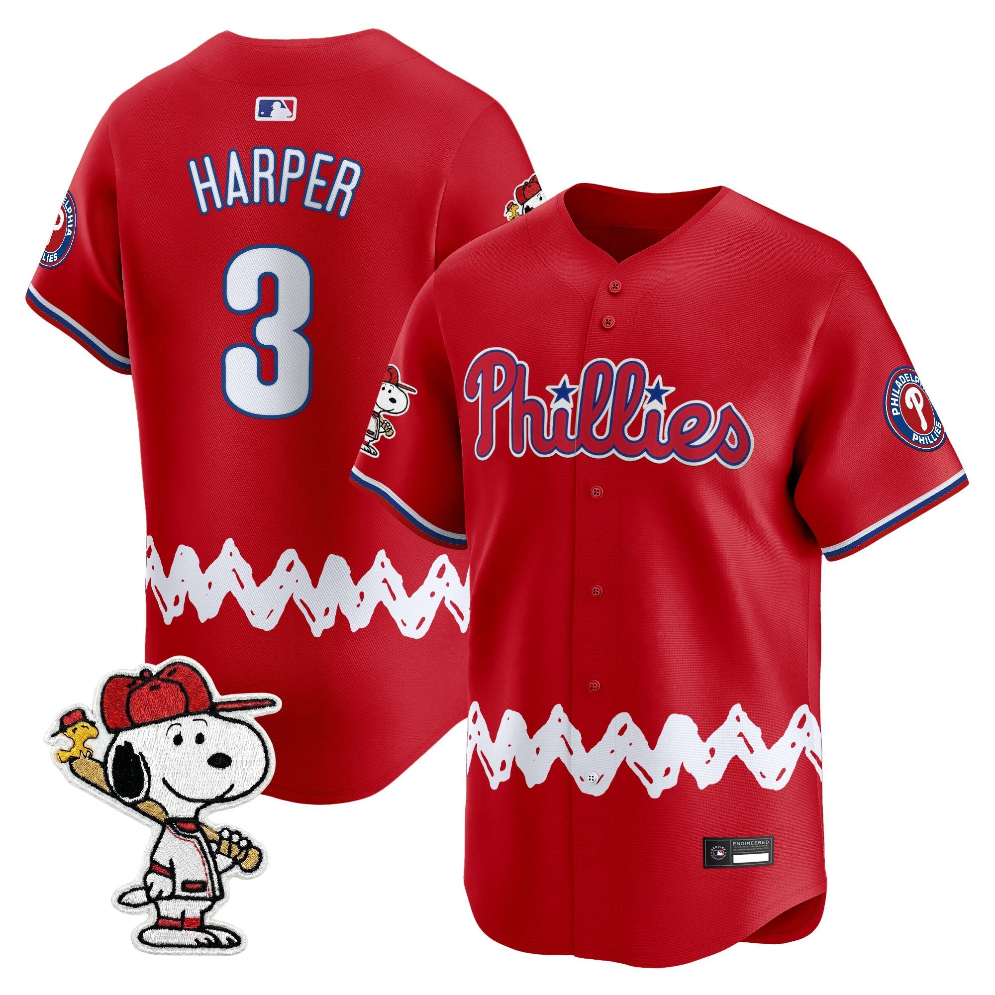 Men's Philadelphia Phillies x Peanuts Vapor Premier Limited Jersey - Stitched