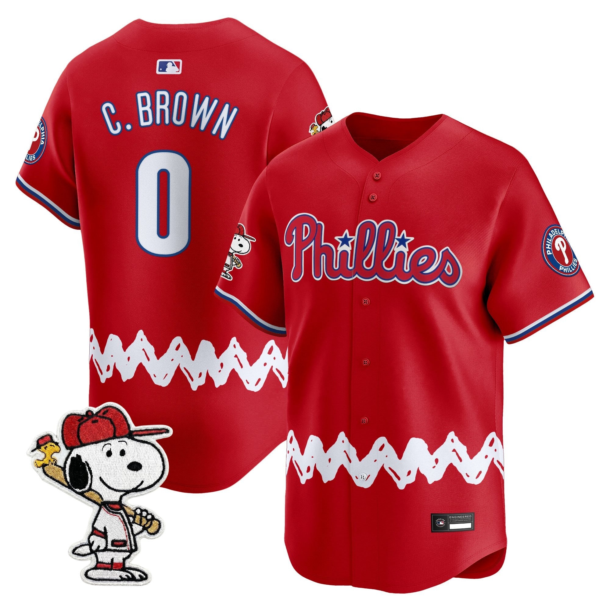 Men's Philadelphia Phillies x Peanuts Vapor Premier Limited Jersey - Stitched