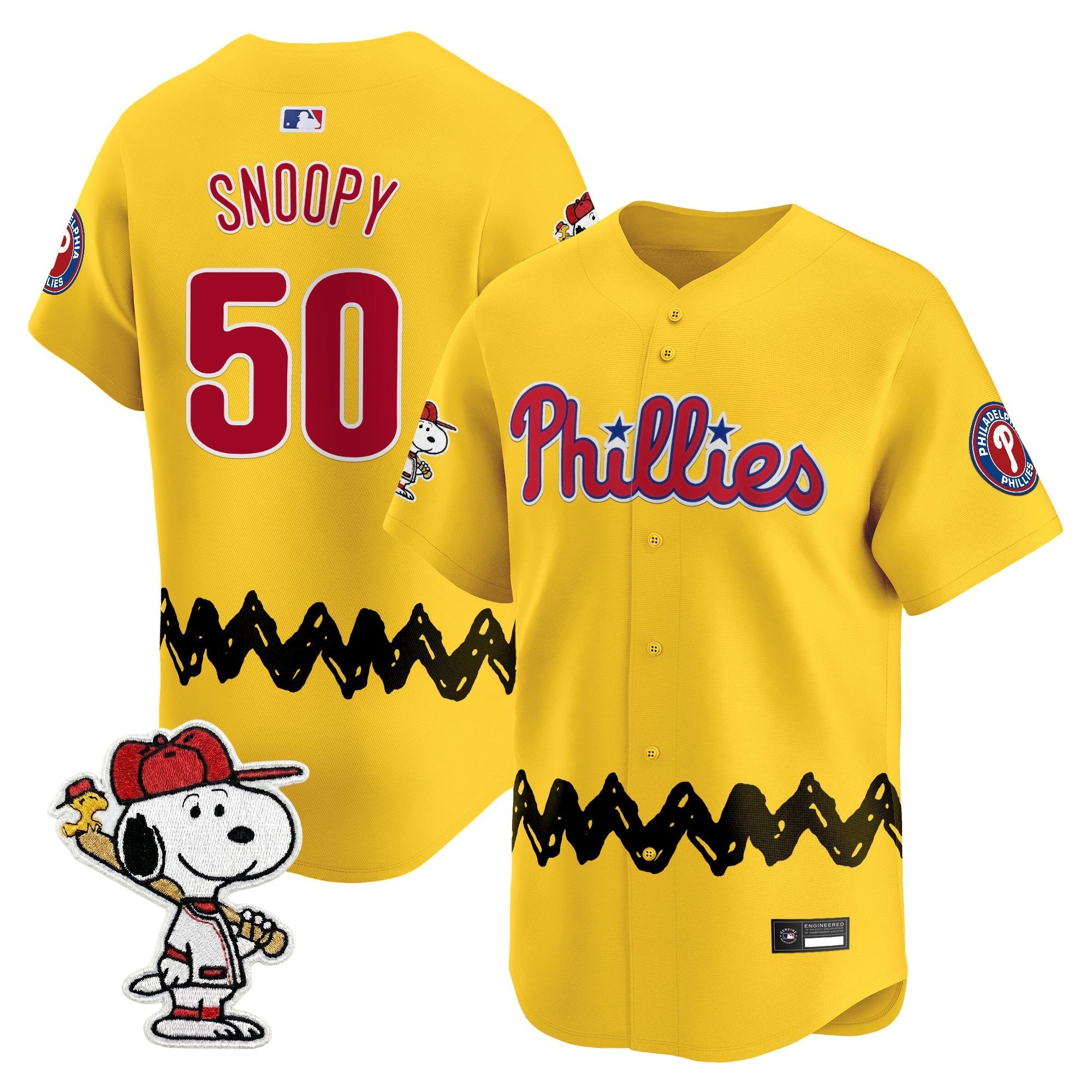 Men's Philadelphia Phillies x Peanuts Vapor Premier Limited Jersey - Stitched