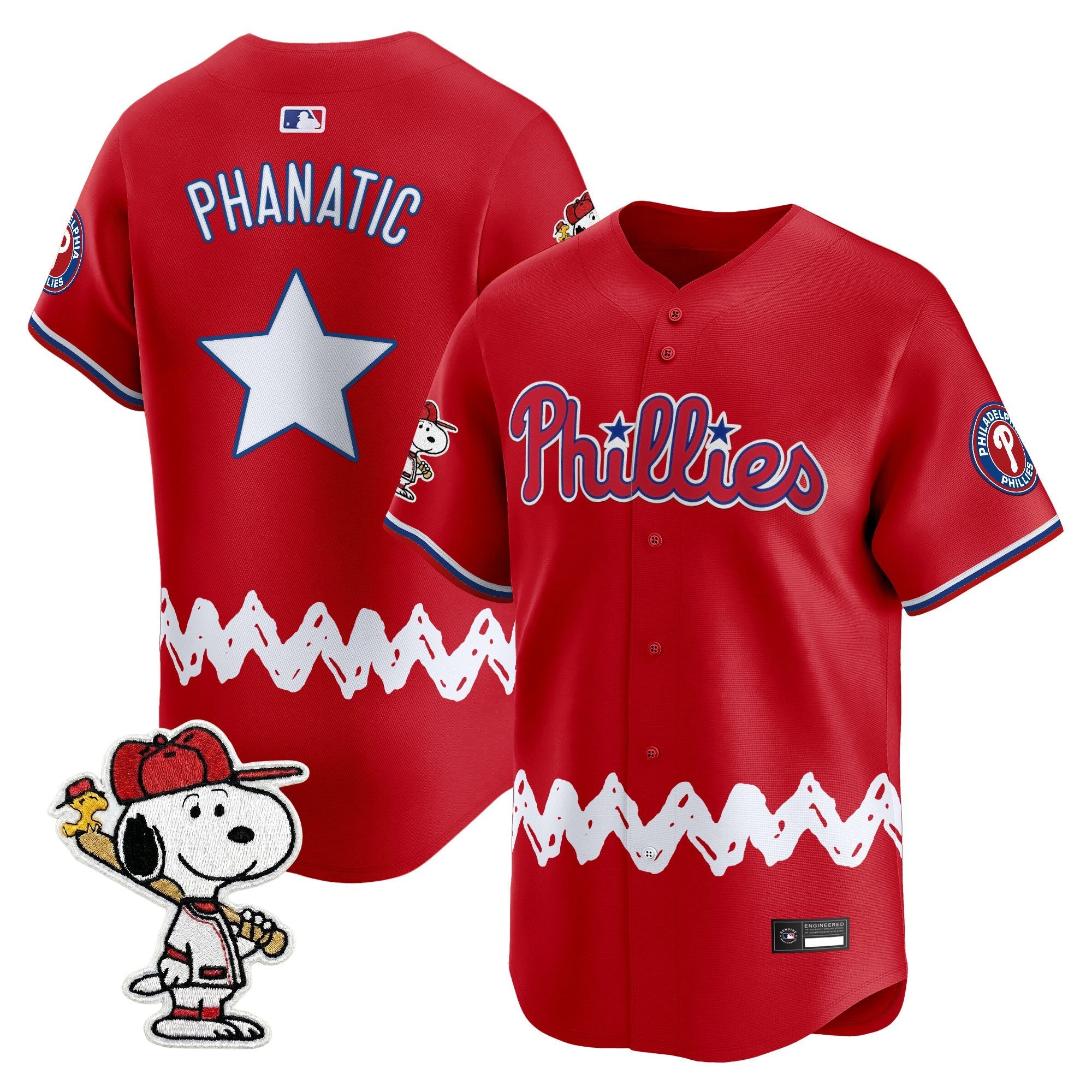 Men's Philadelphia Phillies x Peanuts Vapor Premier Limited Jersey - Stitched