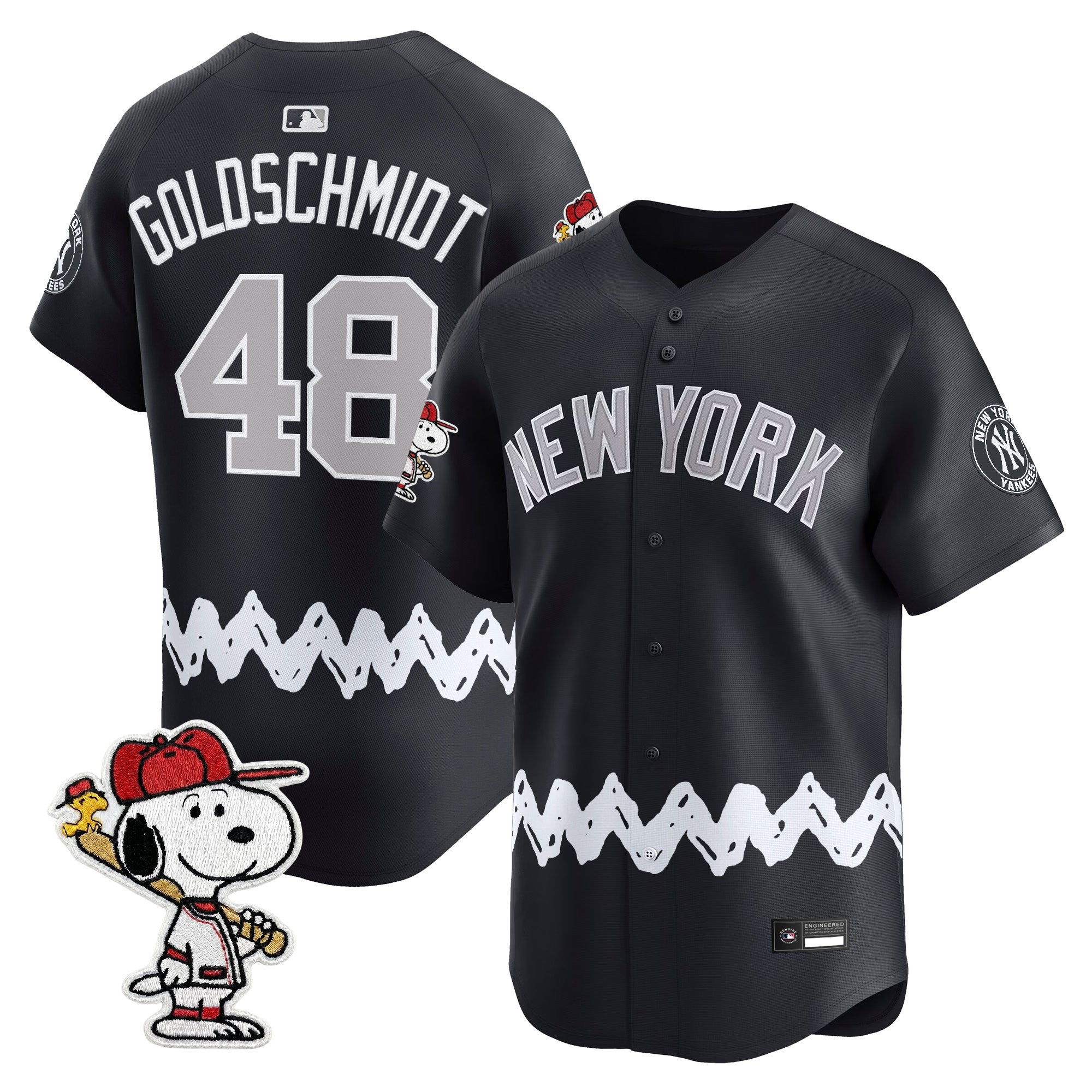 Men's Yankees x Peanuts Vapor Premier Limited Jersey - Stitched