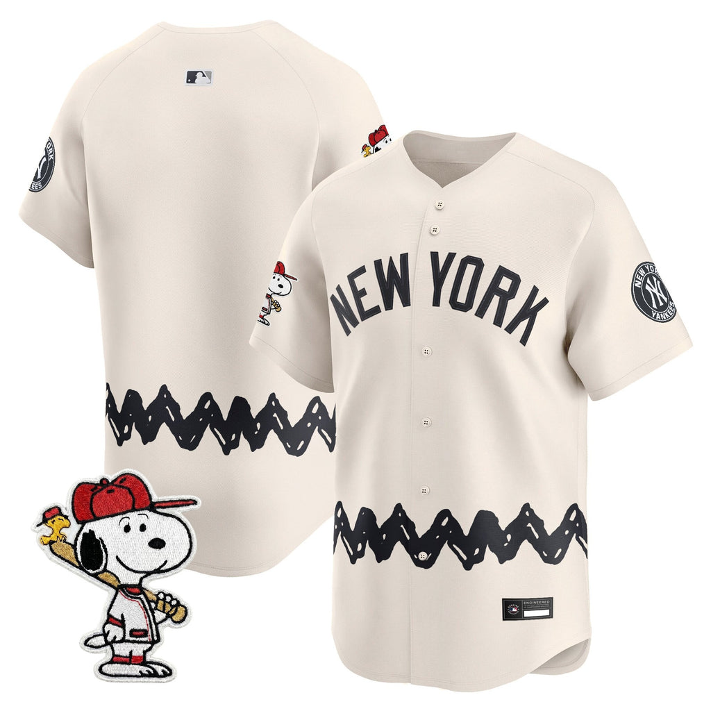 Men's Yankees x Peanuts Vapor Premier Limited Jersey - Stitched