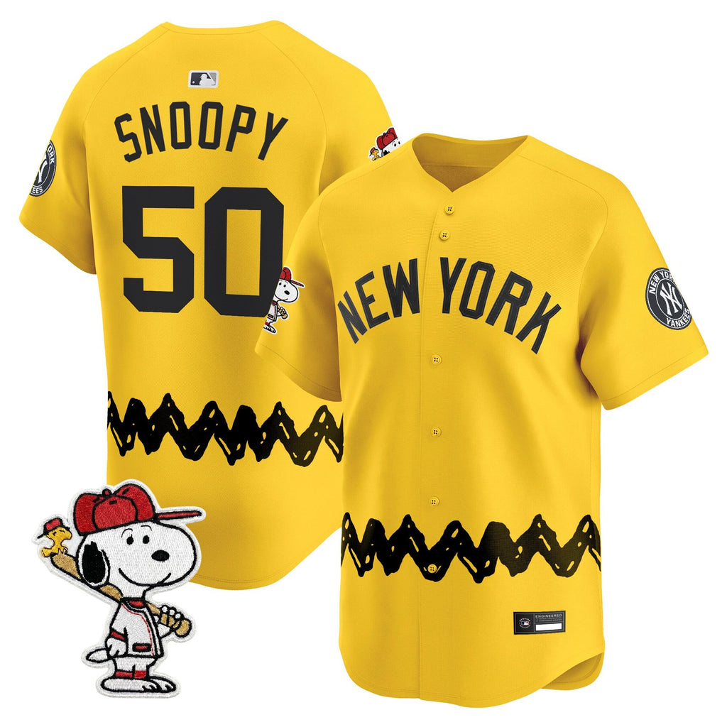 Men's Yankees x Peanuts Vapor Premier Limited Jersey - Stitched