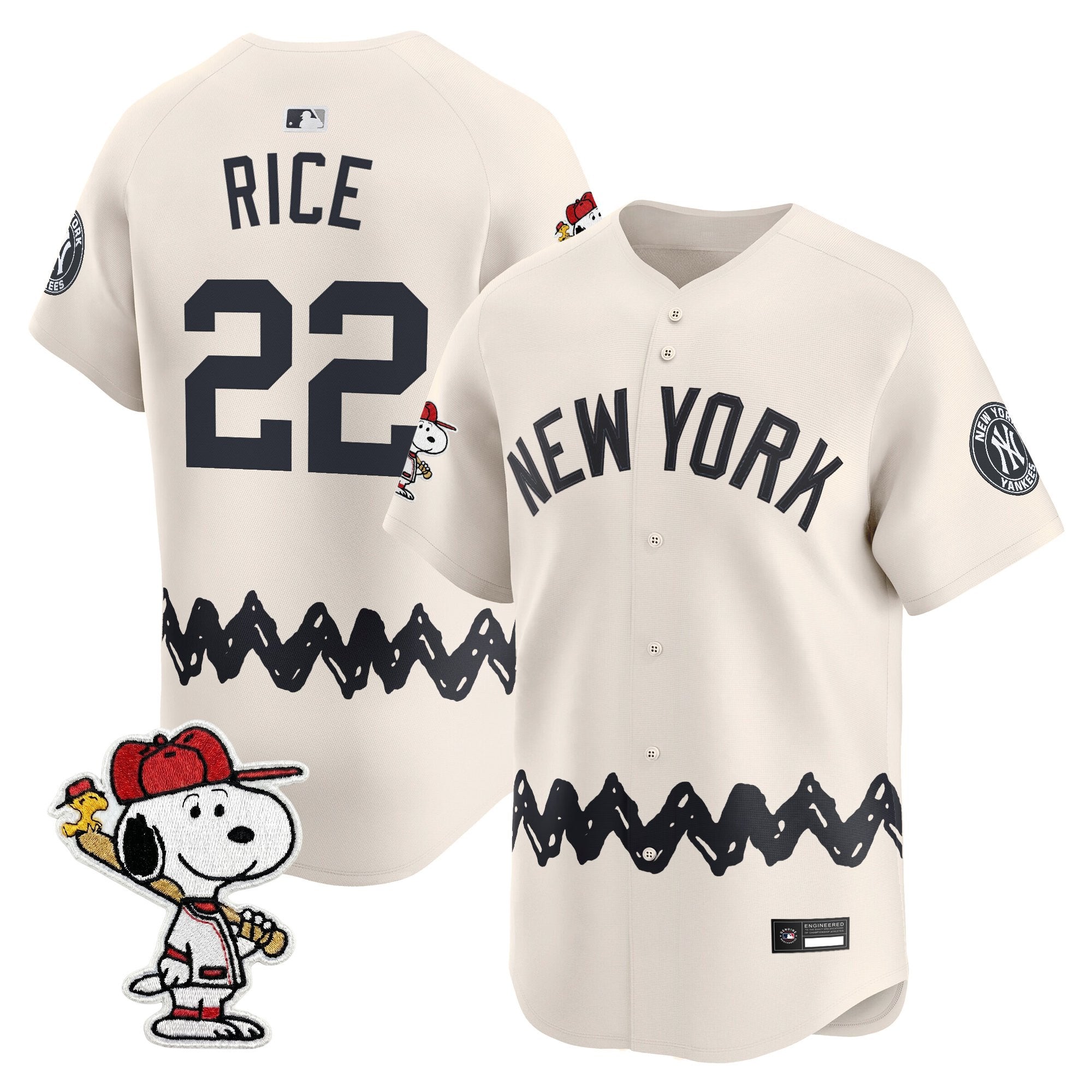 Men's Yankees x Peanuts Vapor Premier Limited Jersey - Stitched