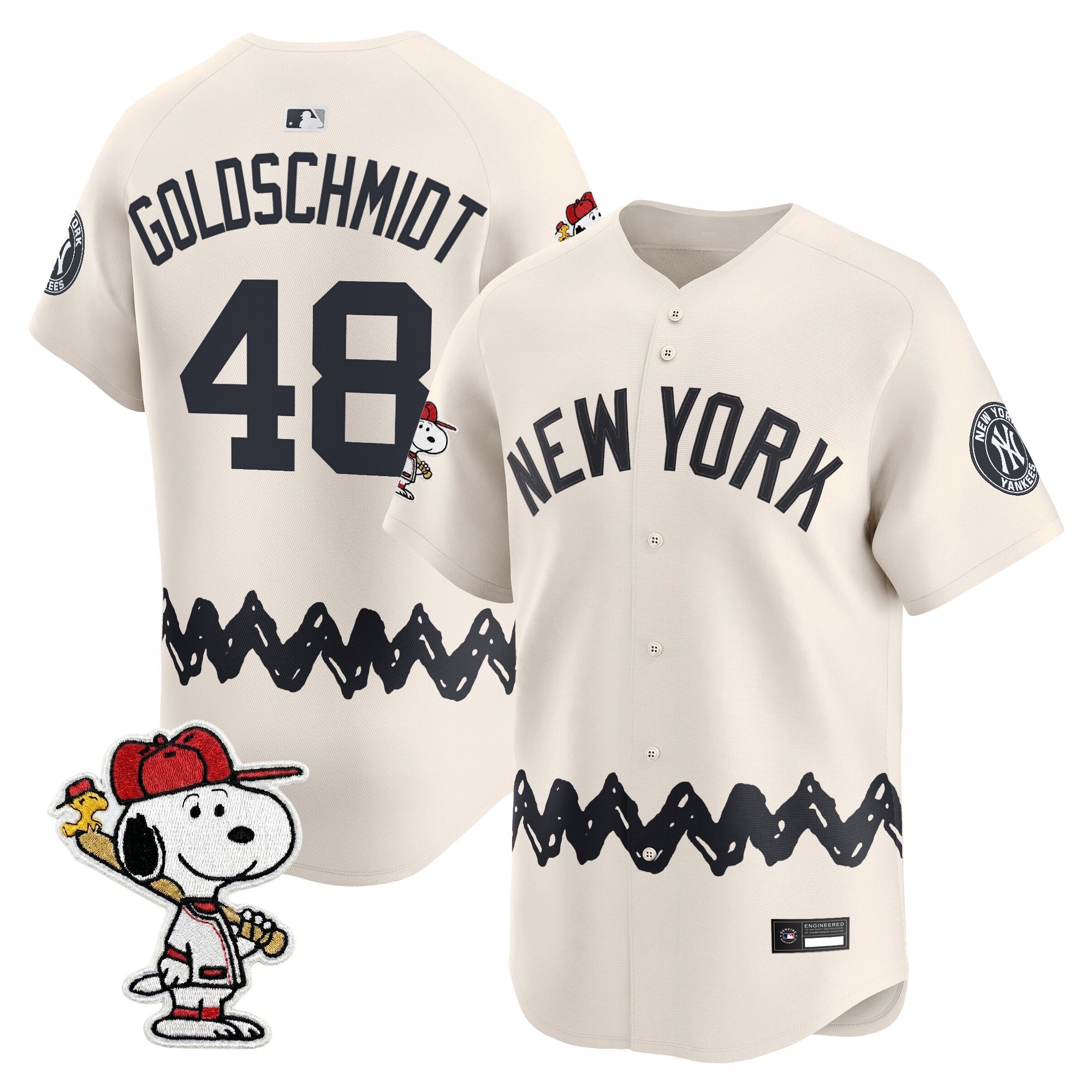 Men's Yankees x Peanuts Vapor Premier Limited Jersey - Stitched