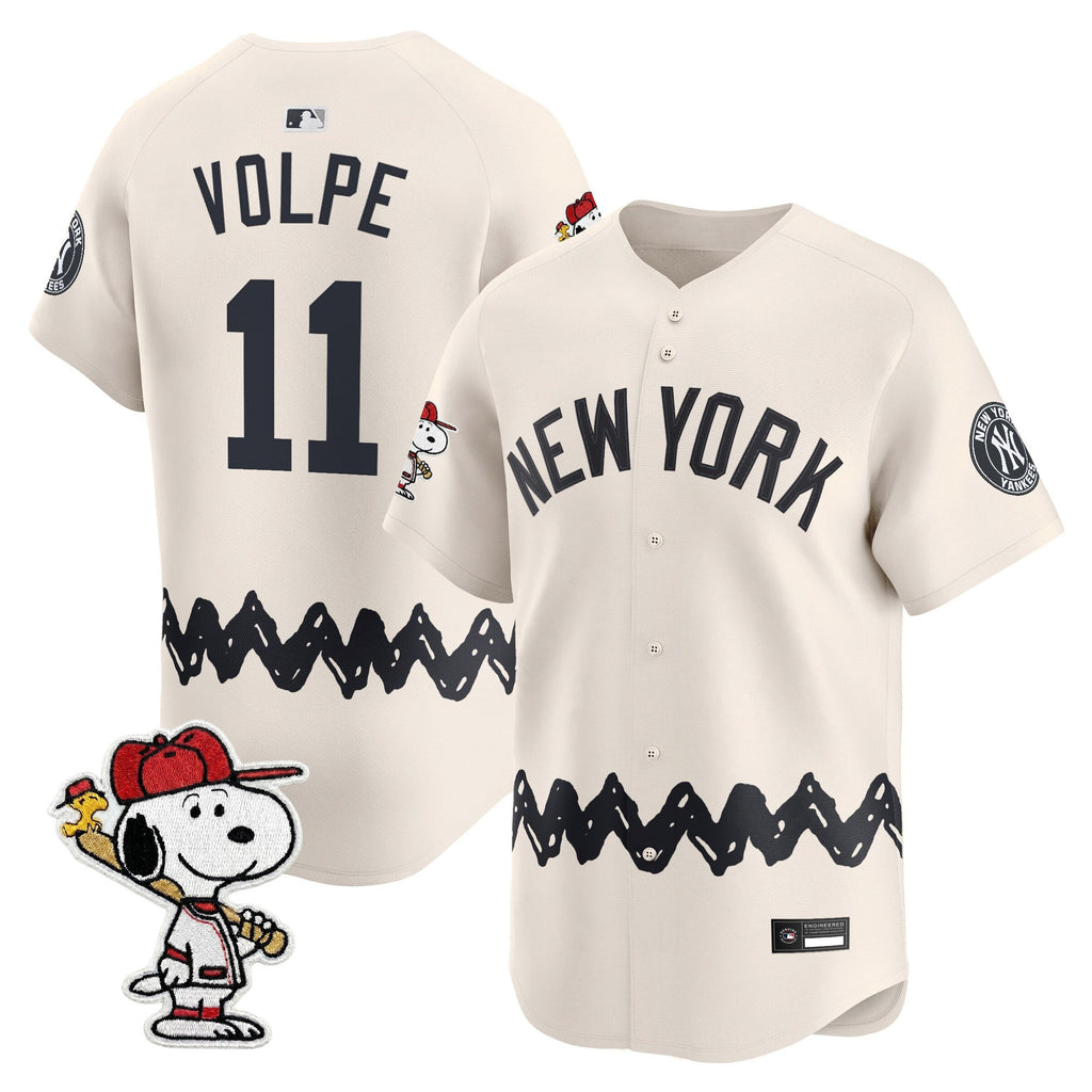Men's Yankees x Peanuts Vapor Premier Limited Jersey - Stitched
