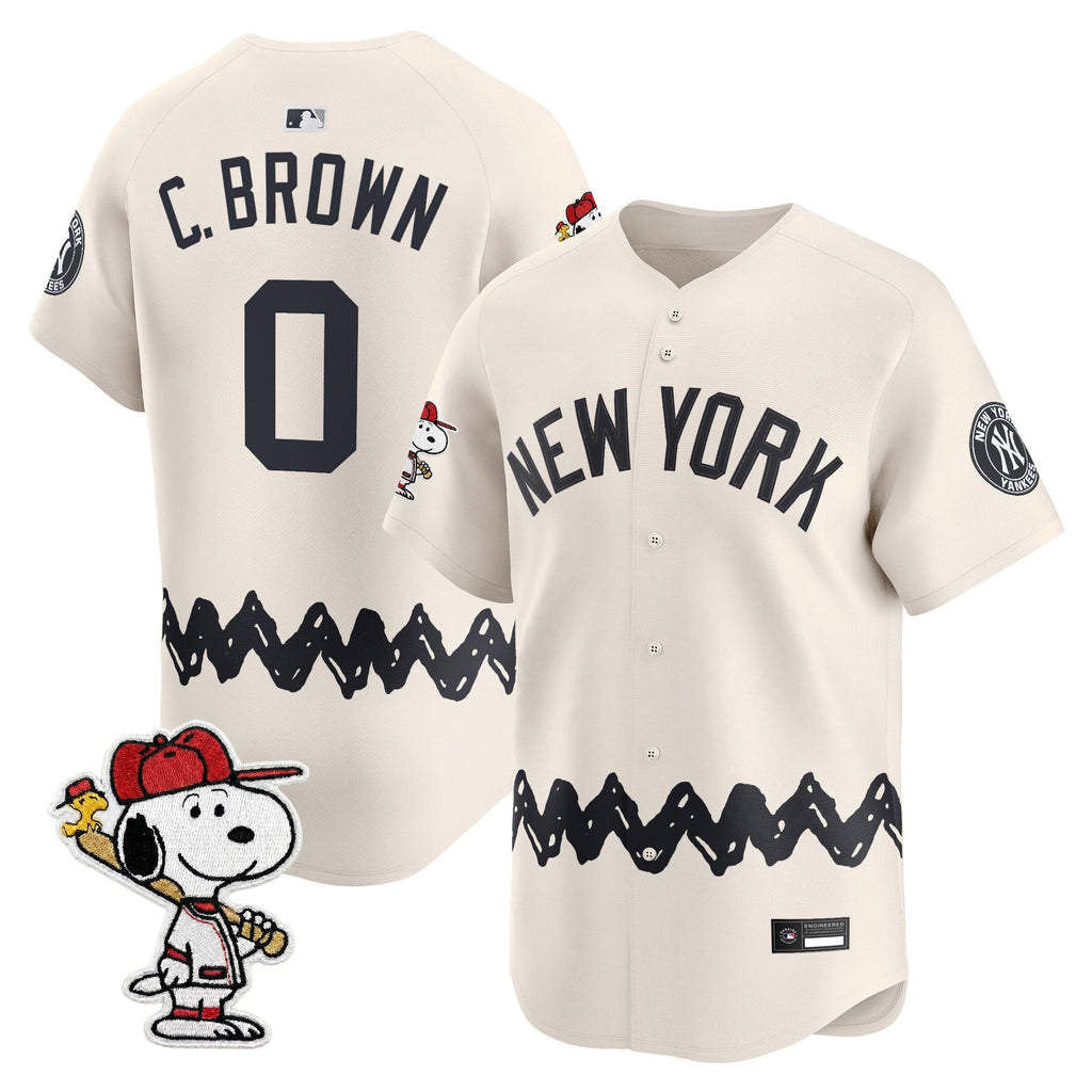 Men's Yankees x Peanuts Vapor Premier Limited Jersey - Stitched