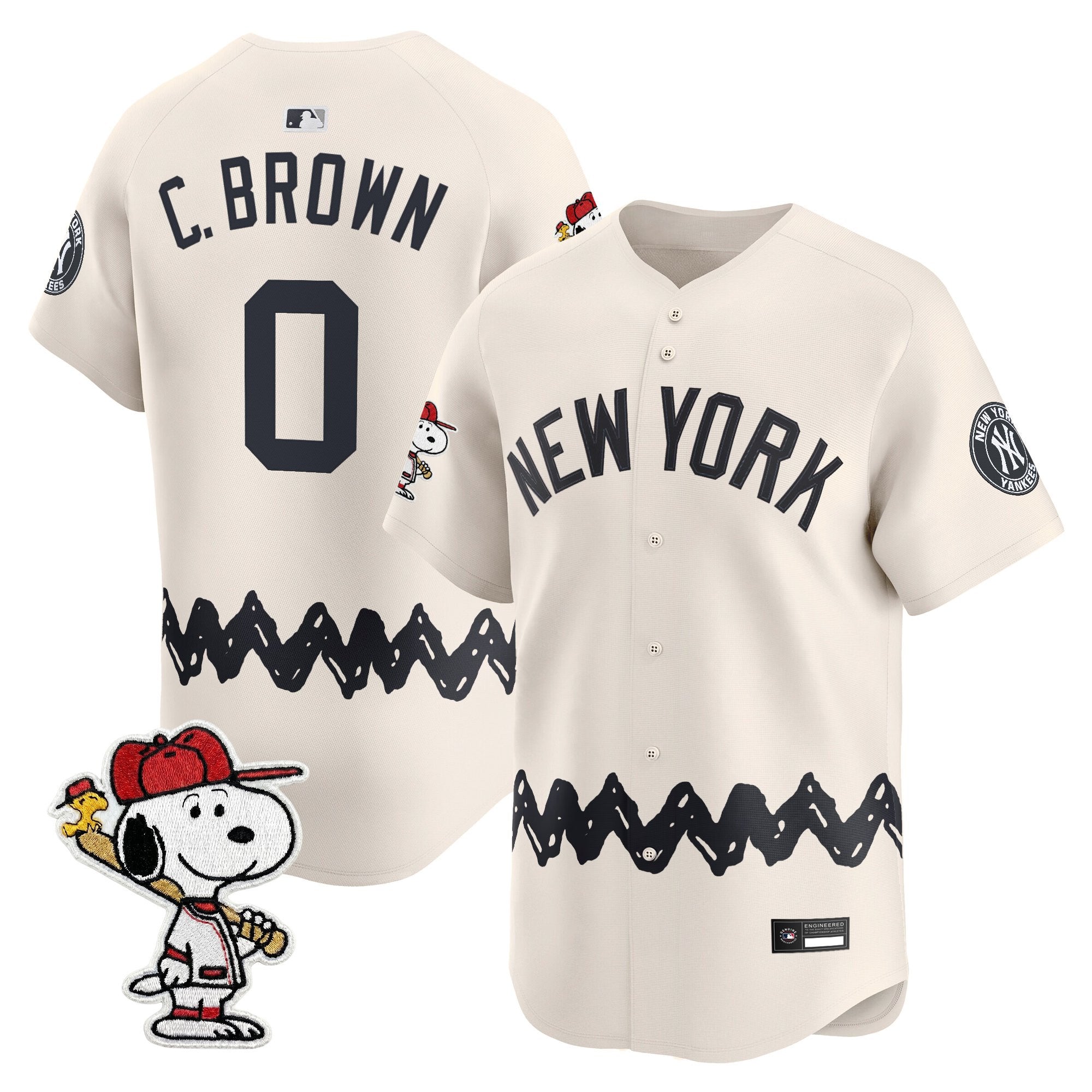 Men's Yankees x Peanuts Vapor Premier Limited Jersey - Stitched