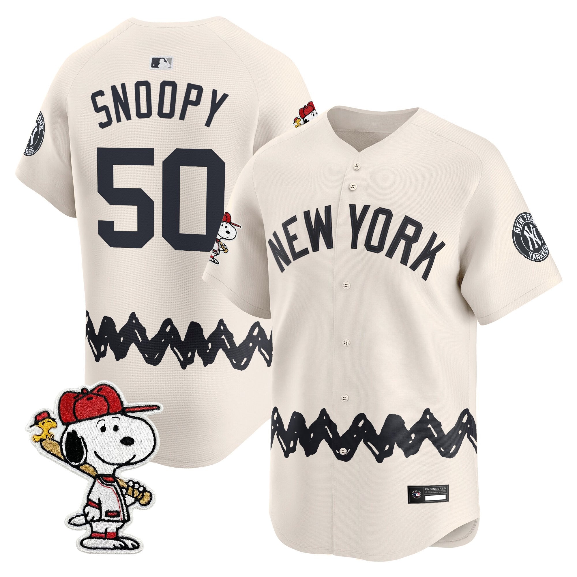 Men's Yankees x Peanuts Vapor Premier Limited Jersey - Stitched