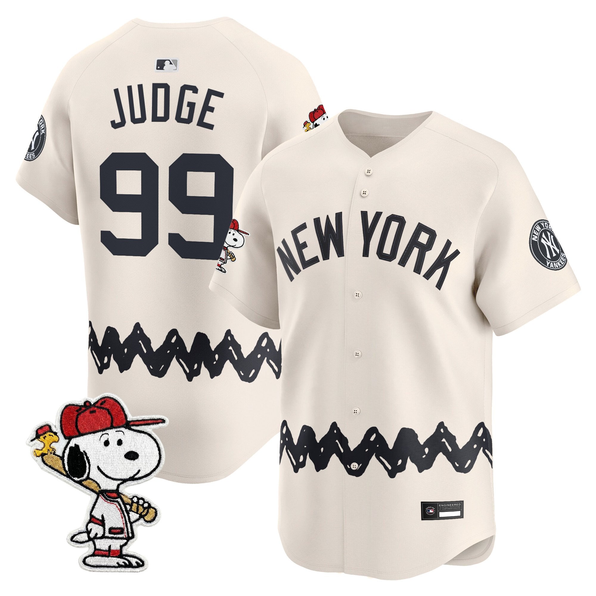 Men's Yankees x Peanuts Vapor Premier Limited Jersey - Stitched