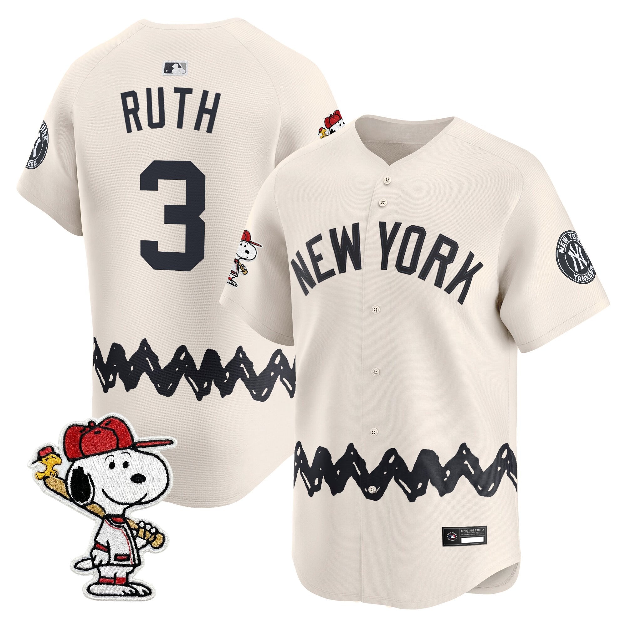 Men's Yankees x Peanuts Vapor Premier Limited Jersey - Stitched