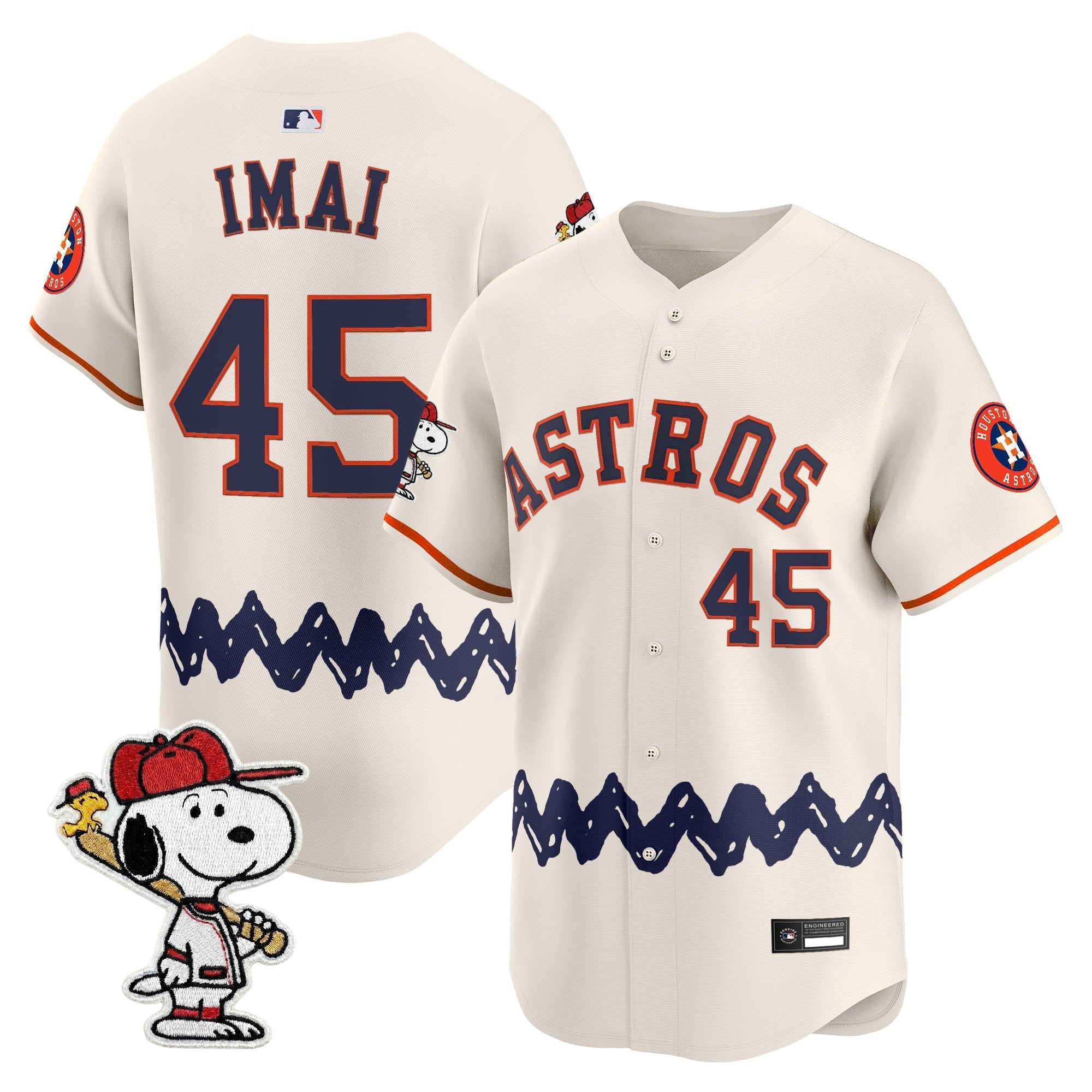 Men's Houston Astros x Peanuts Vapor Premier Limited Jersey - Stitched