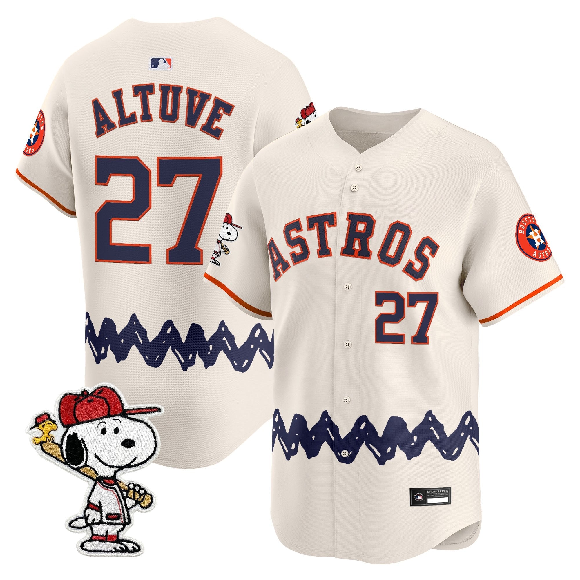 Men's Houston Astros x Peanuts Vapor Premier Limited Jersey - Stitched