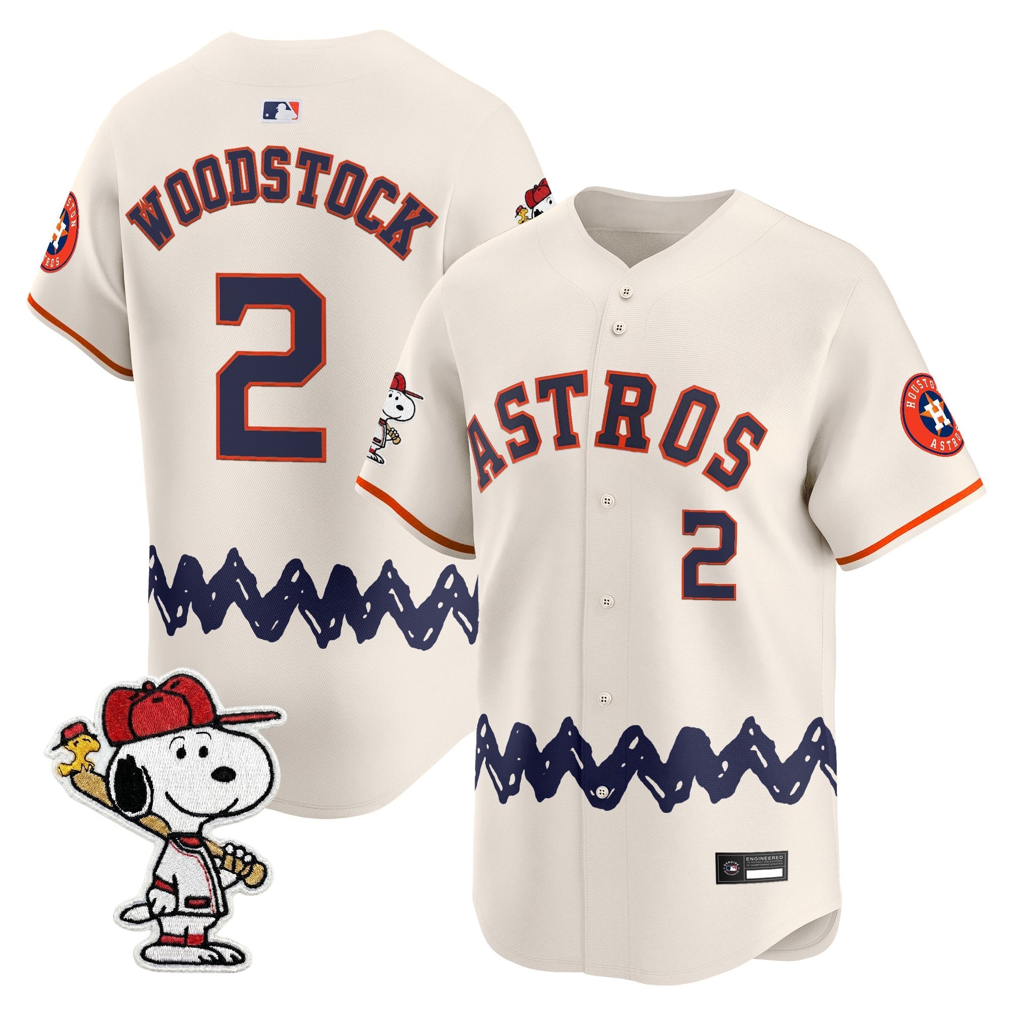 Men's Houston Astros x Peanuts Vapor Premier Limited Jersey - Stitched