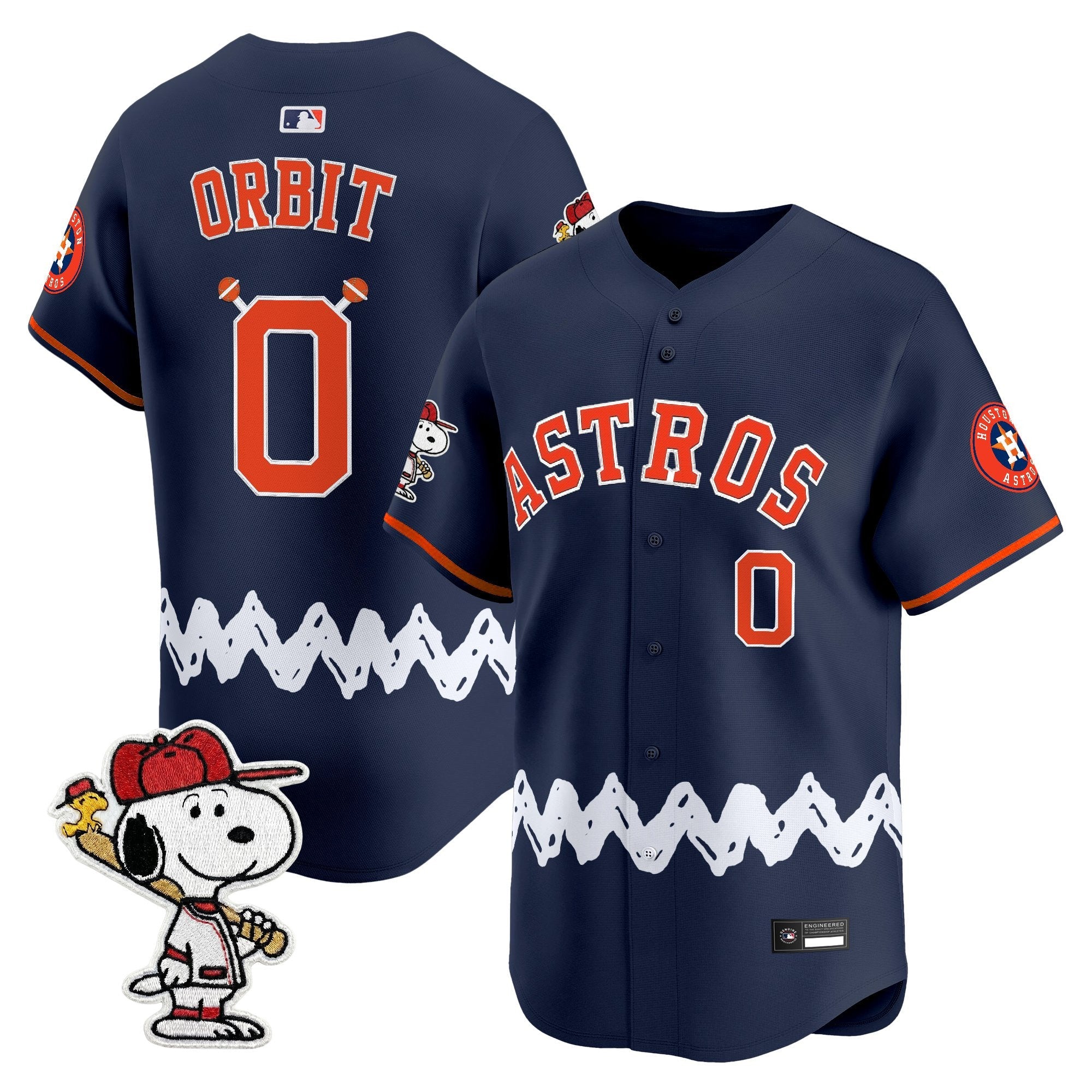 Men's Houston Astros x Peanuts Vapor Premier Limited Jersey - Stitched