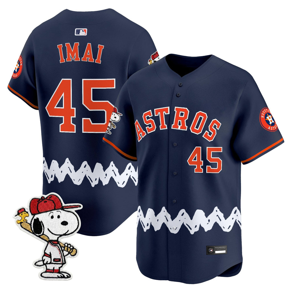 Men's Houston Astros x Peanuts Vapor Premier Limited Jersey - Stitched