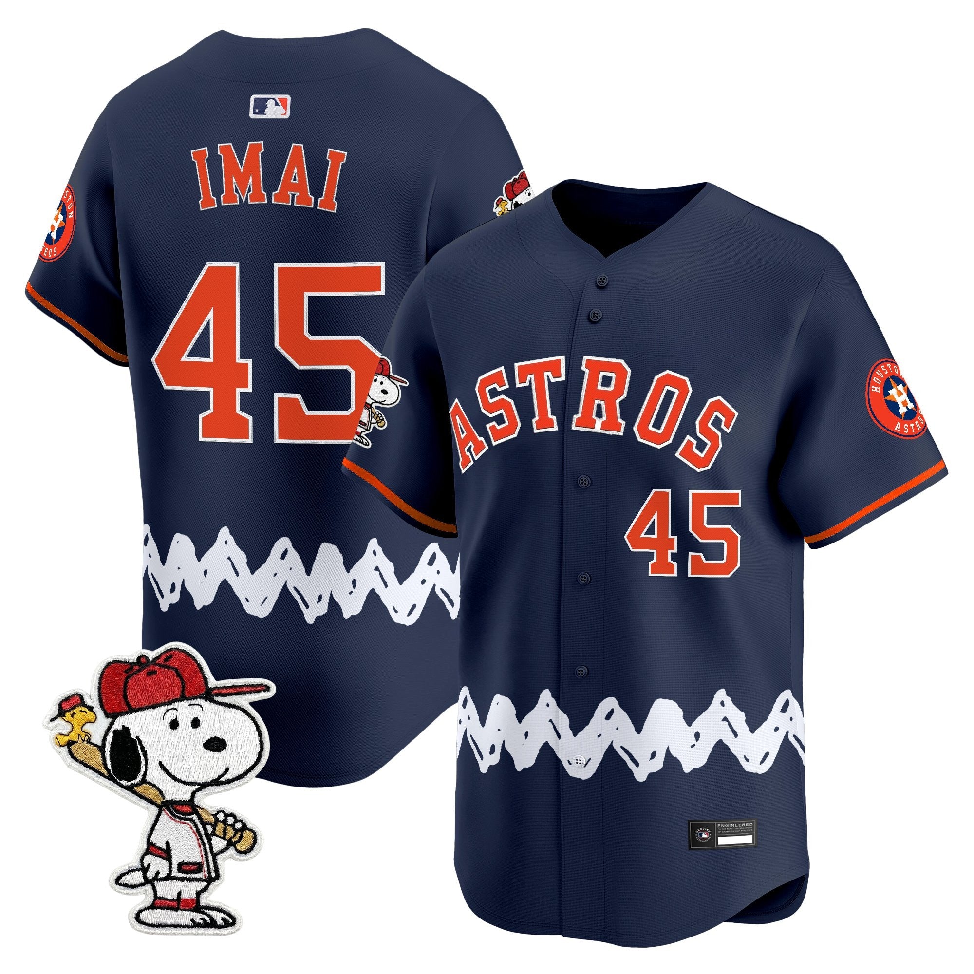 Men's Houston Astros x Peanuts Vapor Premier Limited Jersey - Stitched