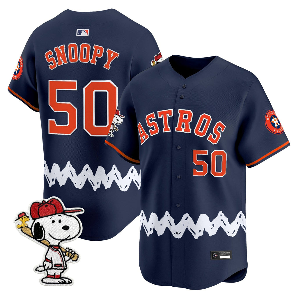 Men's Houston Astros x Peanuts Vapor Premier Limited Jersey - Stitched