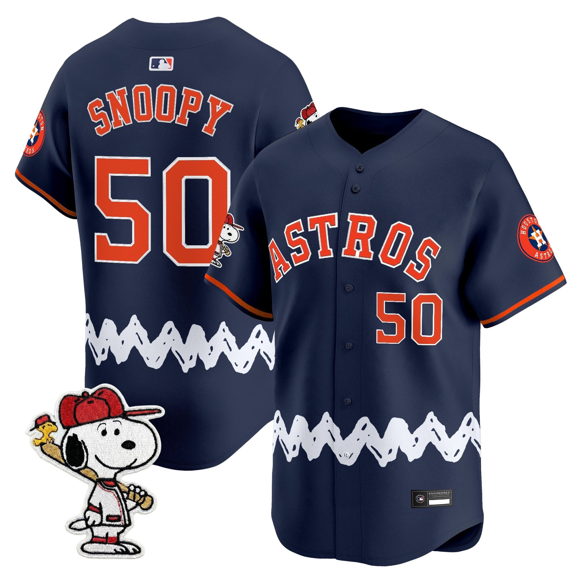 Men's Houston Astros x Peanuts Vapor Premier Limited Jersey - Stitched