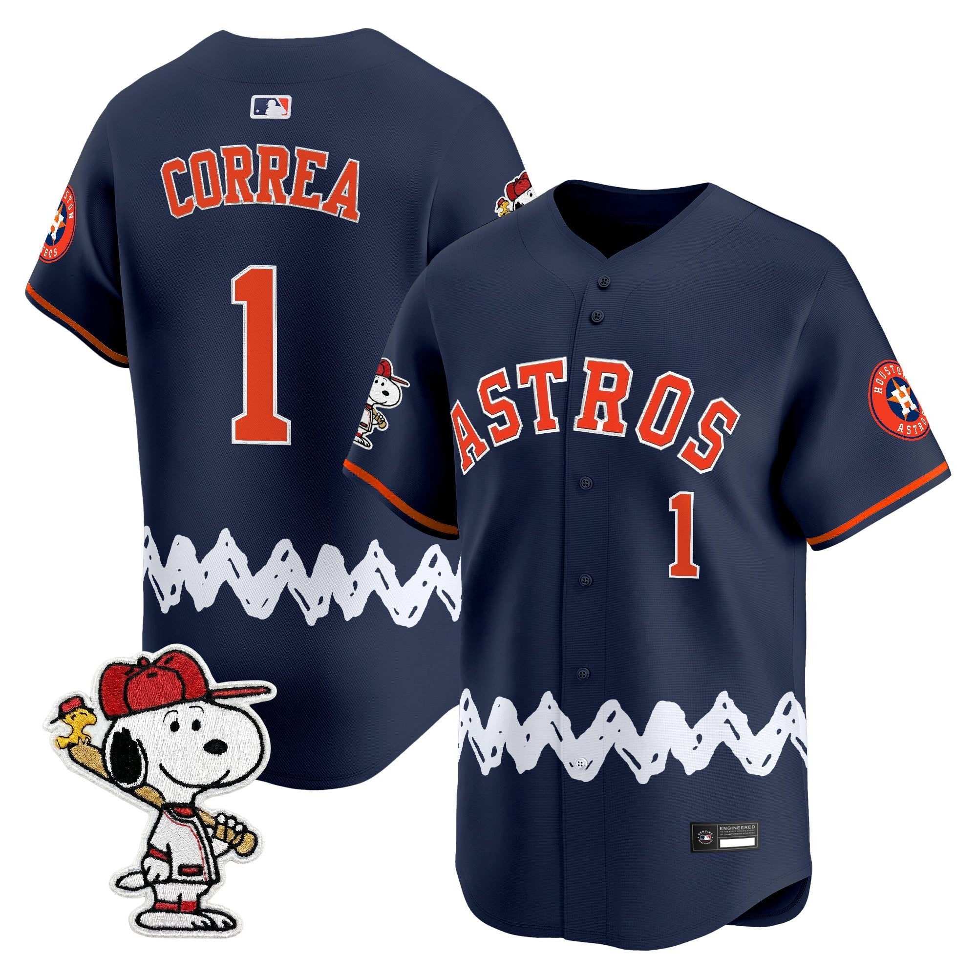 Men's Houston Astros x Peanuts Vapor Premier Limited Jersey - Stitched