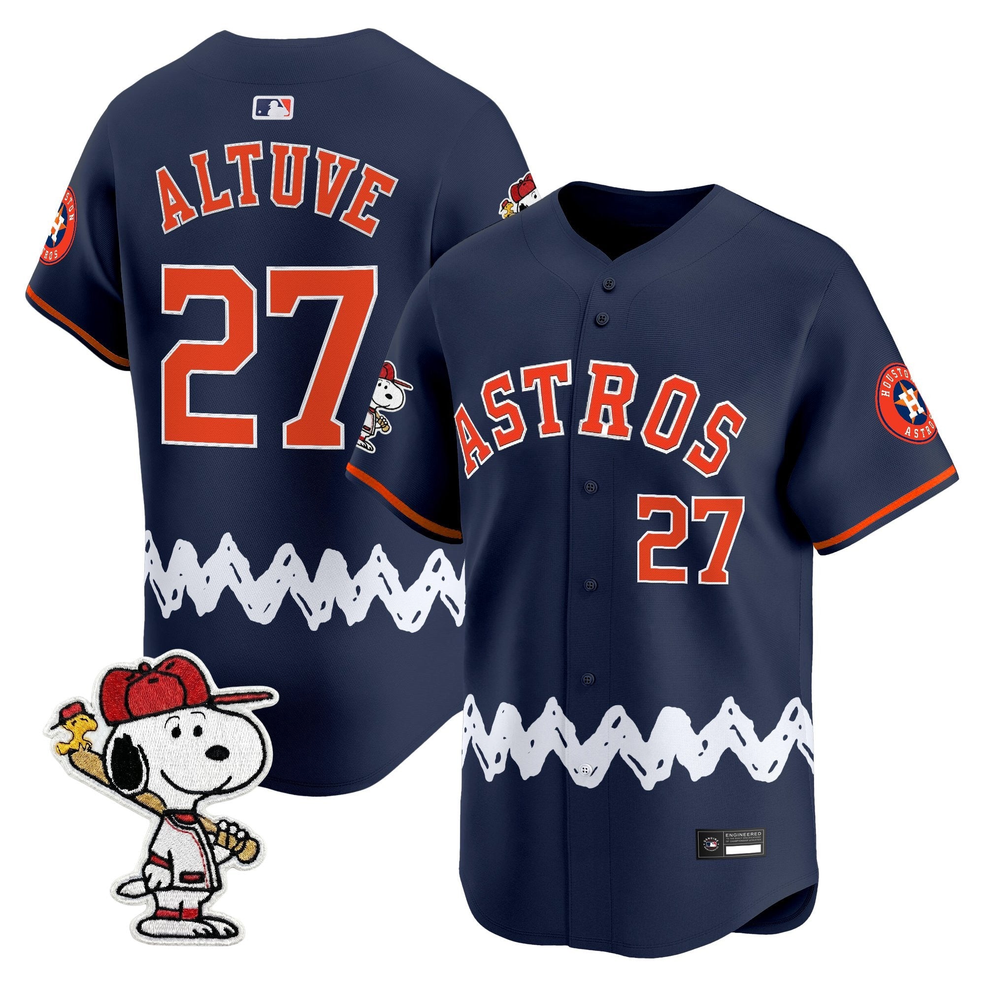 Men's Houston Astros x Peanuts Vapor Premier Limited Jersey - Stitched