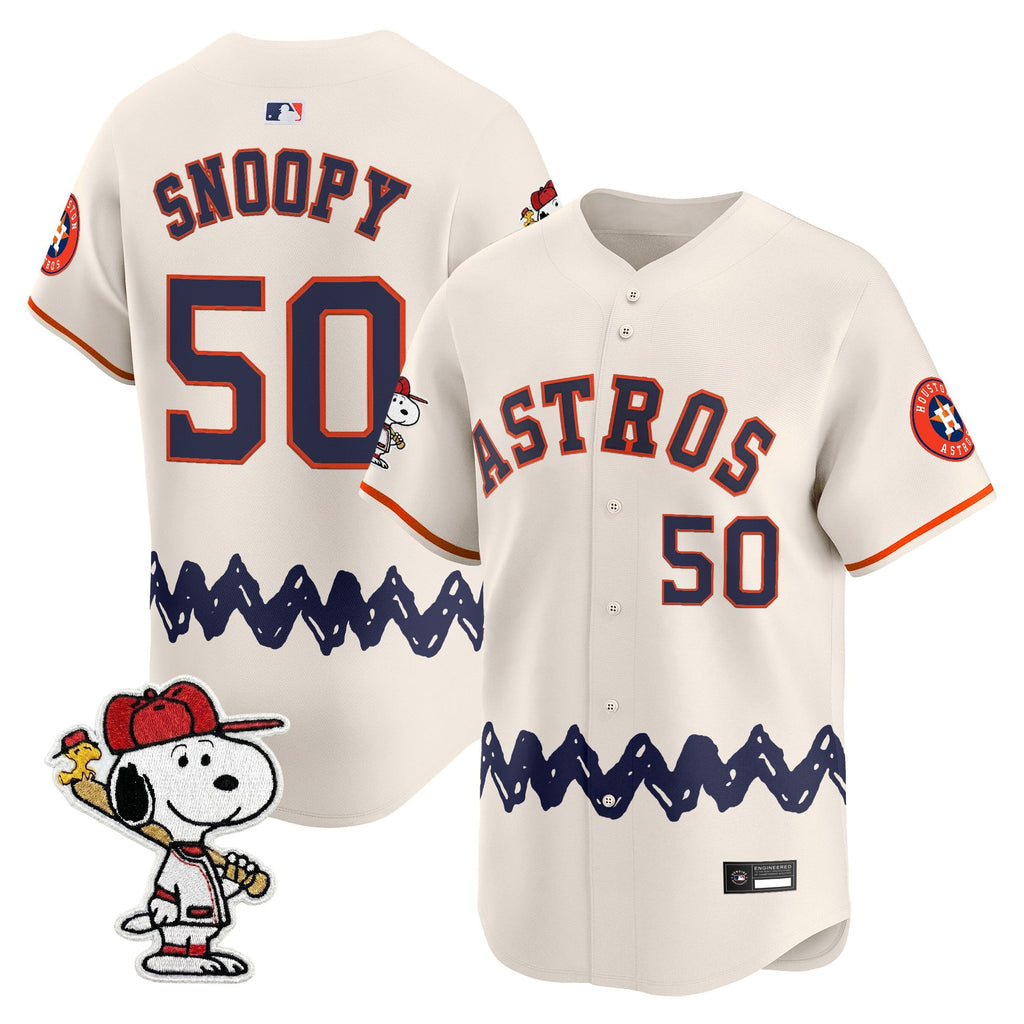 Men's Houston Astros x Peanuts Vapor Premier Limited Jersey - Stitched