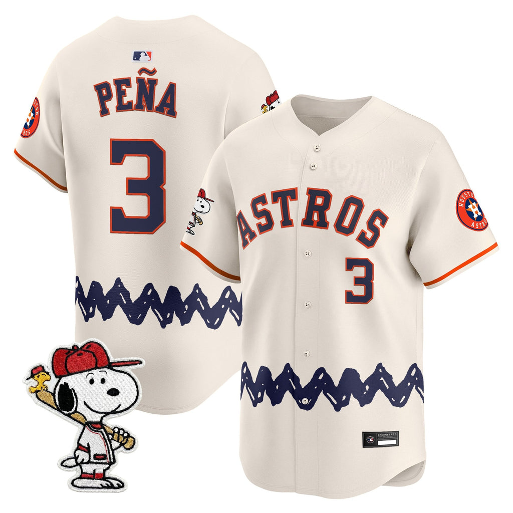 Men's Houston Astros x Peanuts Vapor Premier Limited Jersey - Stitched
