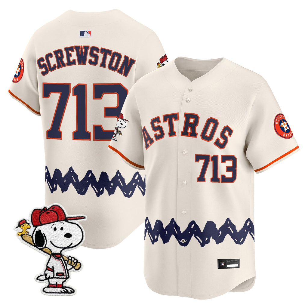 Men's Houston Astros x Peanuts Vapor Premier Limited Jersey - Stitched