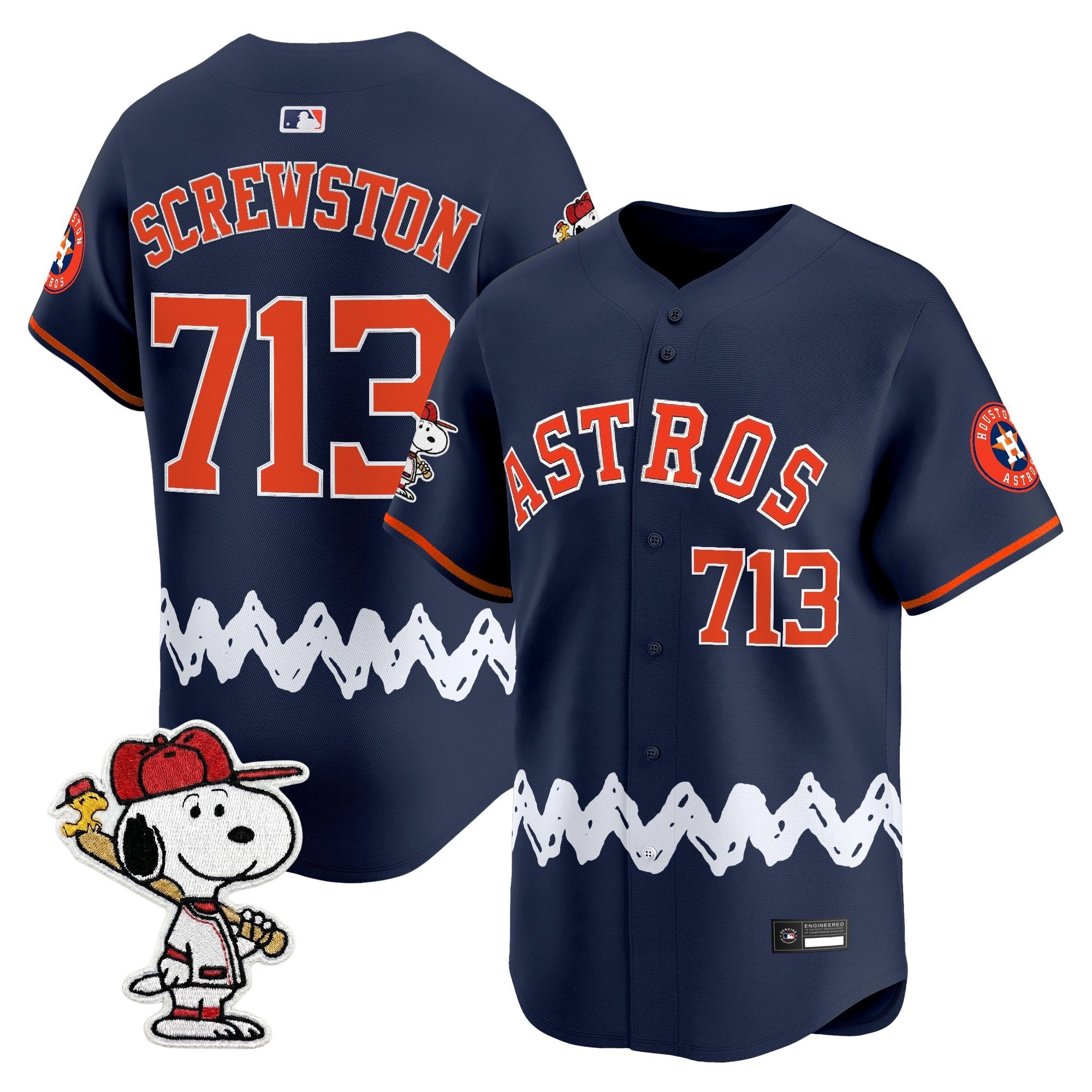 Men's Houston Astros x Peanuts Vapor Premier Limited Jersey - Stitched