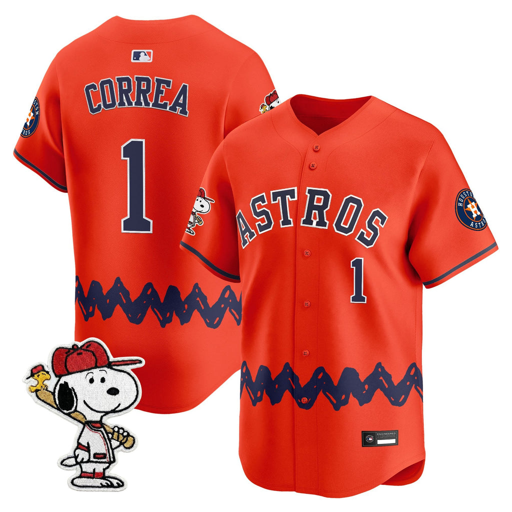 Men's Houston Astros x Peanuts Vapor Premier Limited Jersey - Stitched