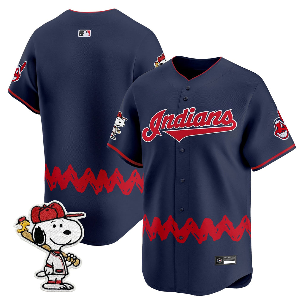 Men's Cleveland Indians x Peanuts Vapor Premier Limited Jersey - Stitched