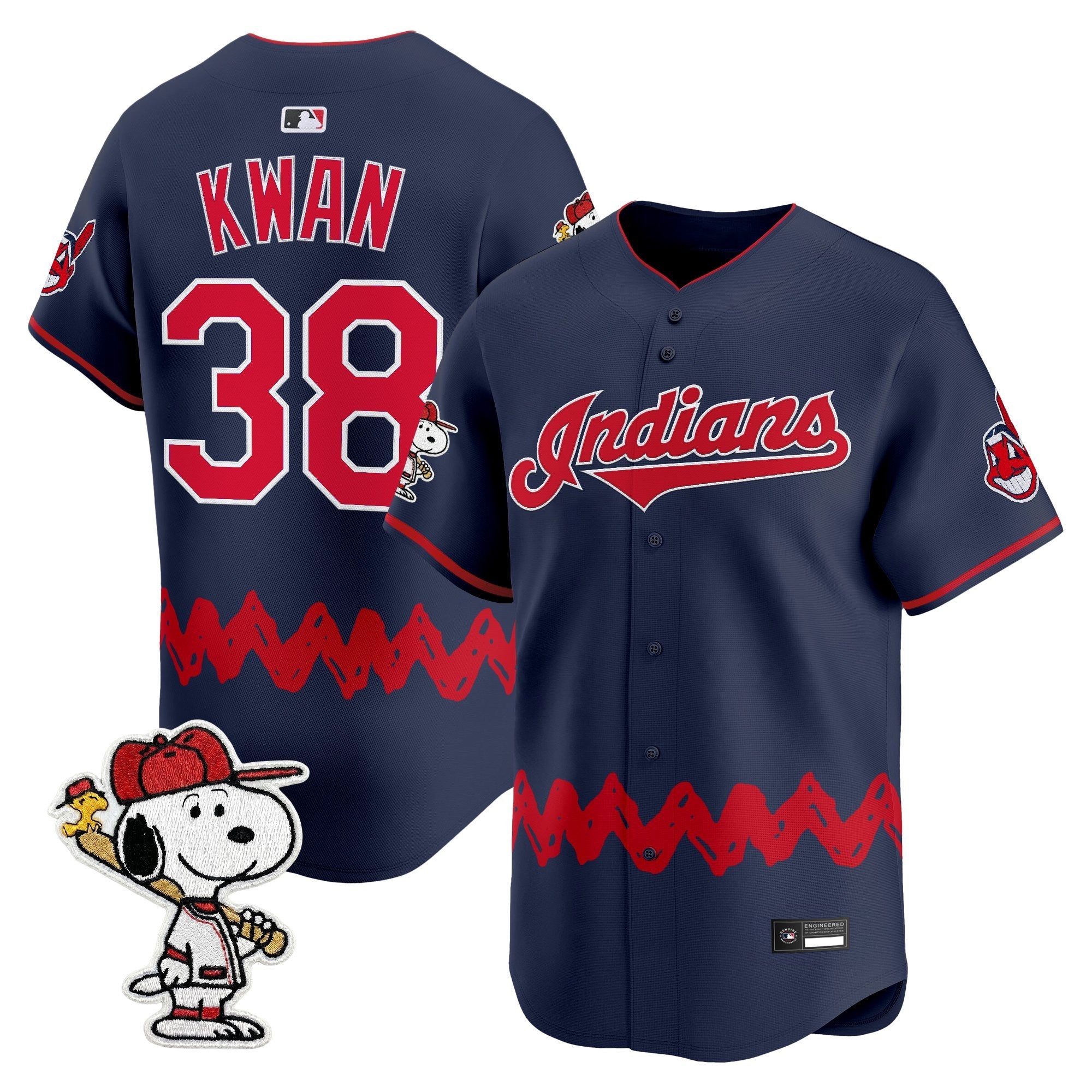 Men's Cleveland Indians x Peanuts Vapor Premier Limited Jersey - Stitched