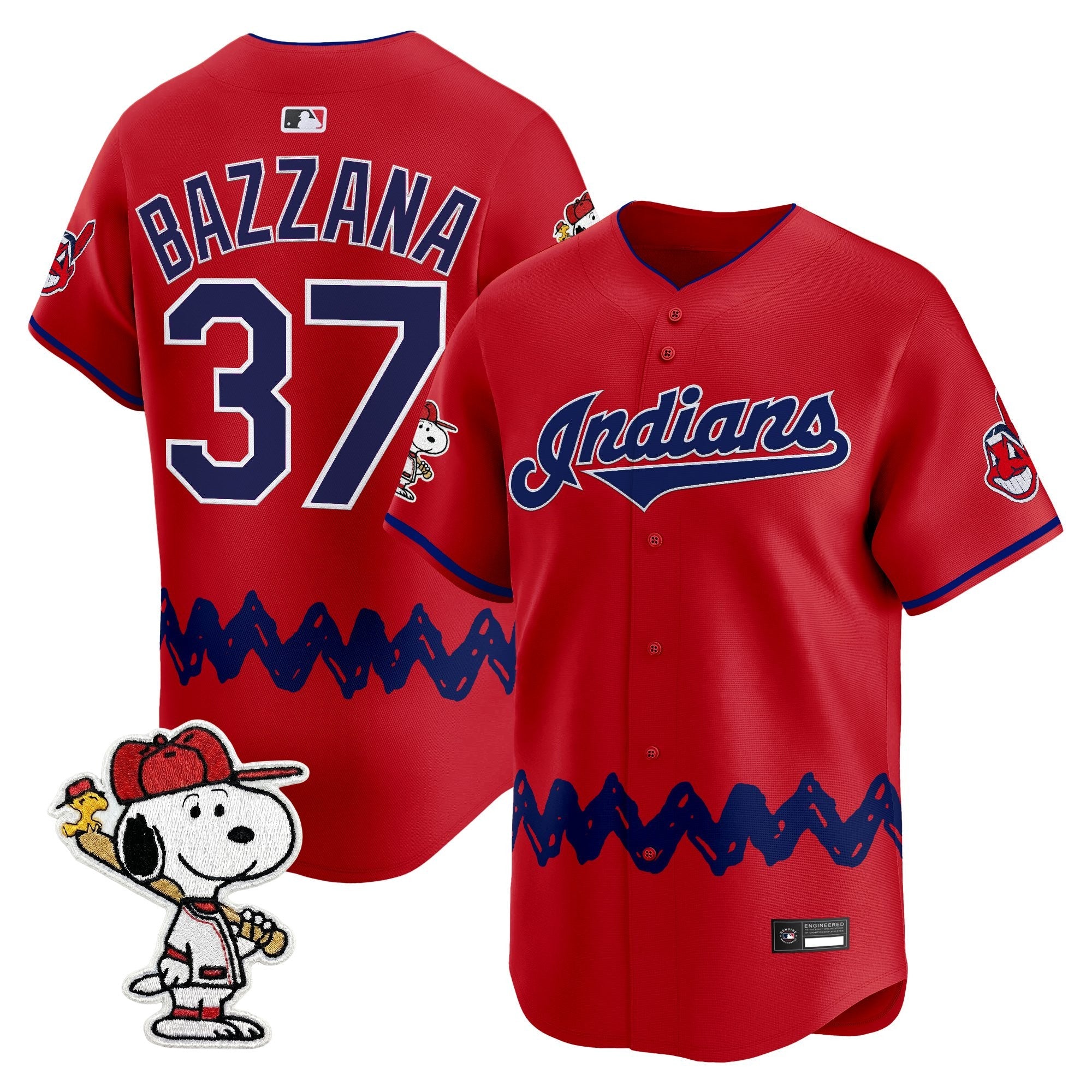 Men's Cleveland Indians x Peanuts Vapor Premier Limited Jersey - Stitched