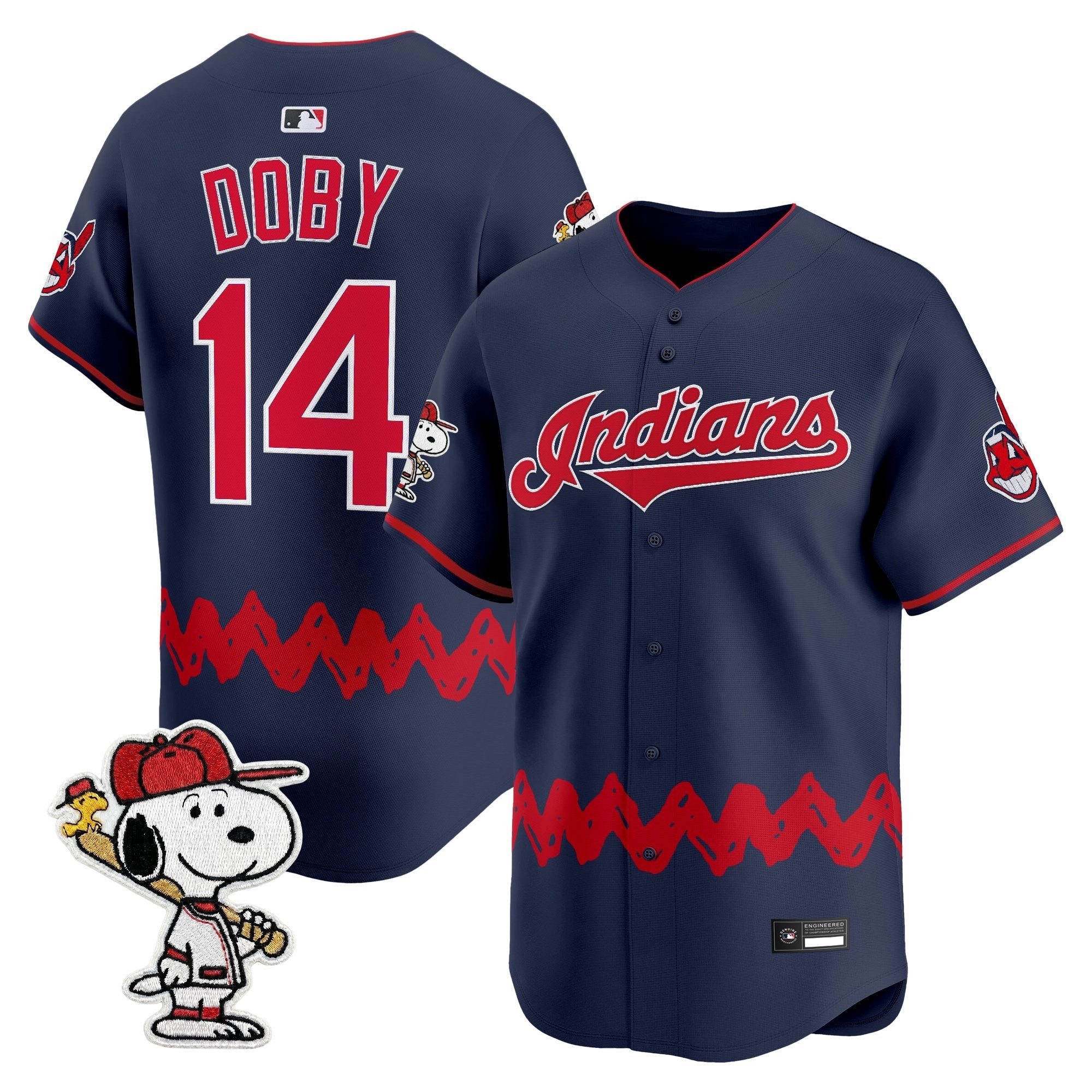 Men's Cleveland Indians x Peanuts Vapor Premier Limited Jersey - Stitched