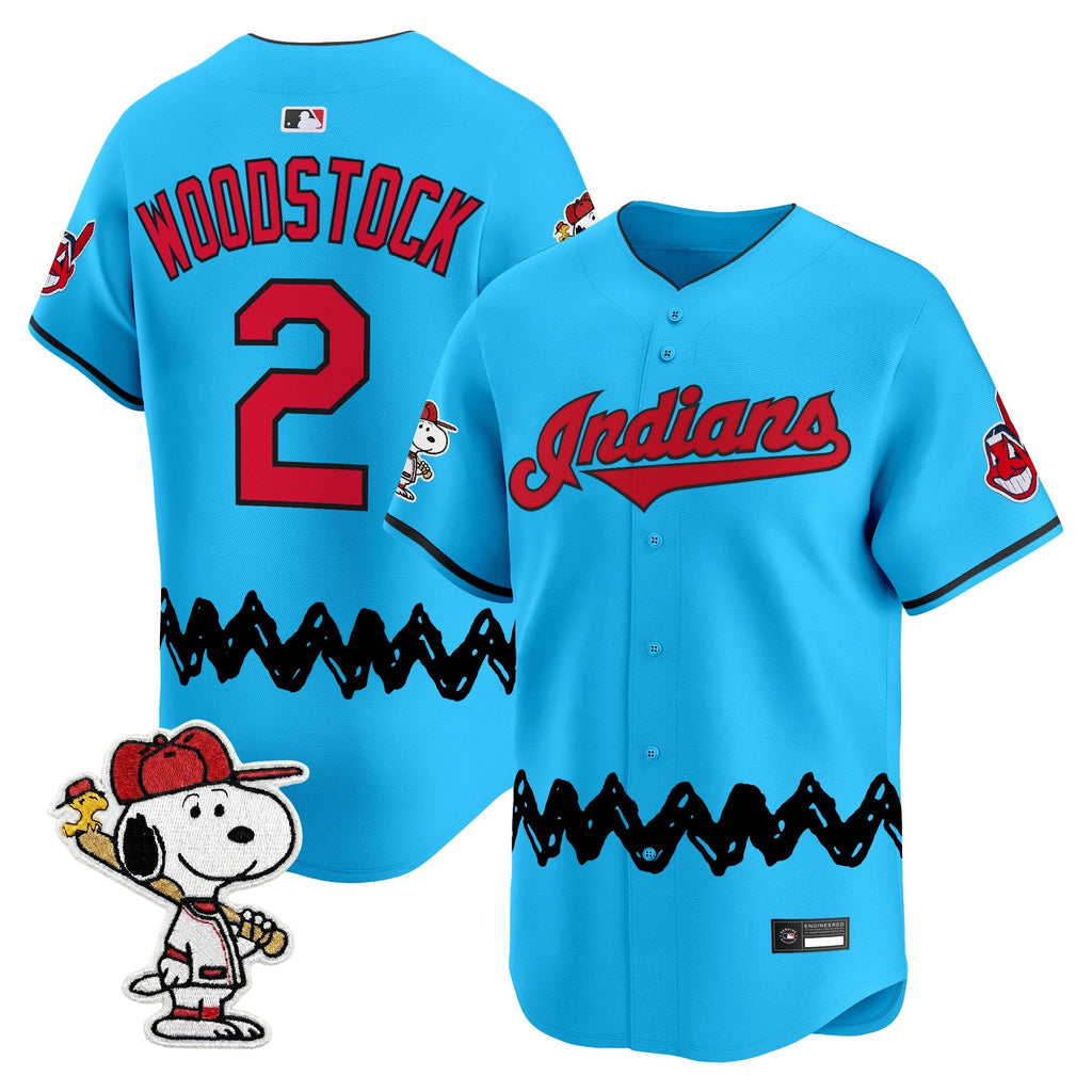 Men's Cleveland Indians x Peanuts Vapor Premier Limited Jersey - Stitched