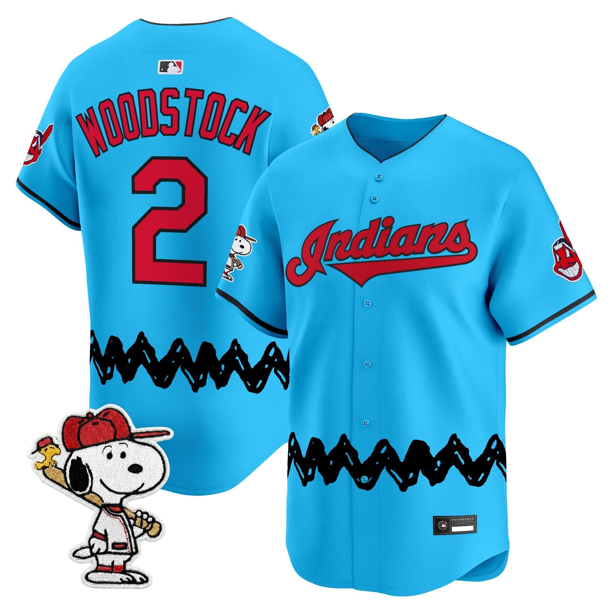 Men's Cleveland Indians x Peanuts Vapor Premier Limited Jersey - Stitched