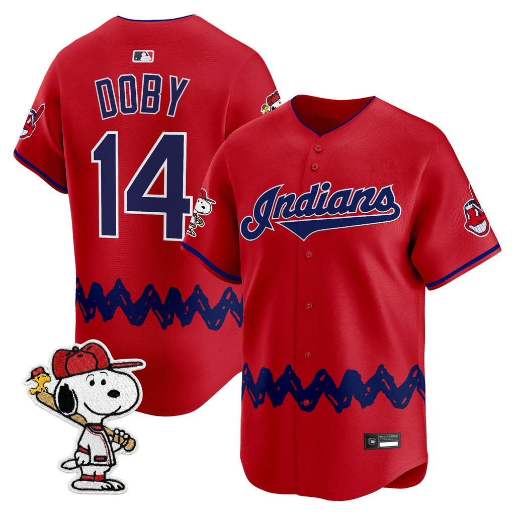 Men's Cleveland Indians x Peanuts Vapor Premier Limited Jersey - Stitched