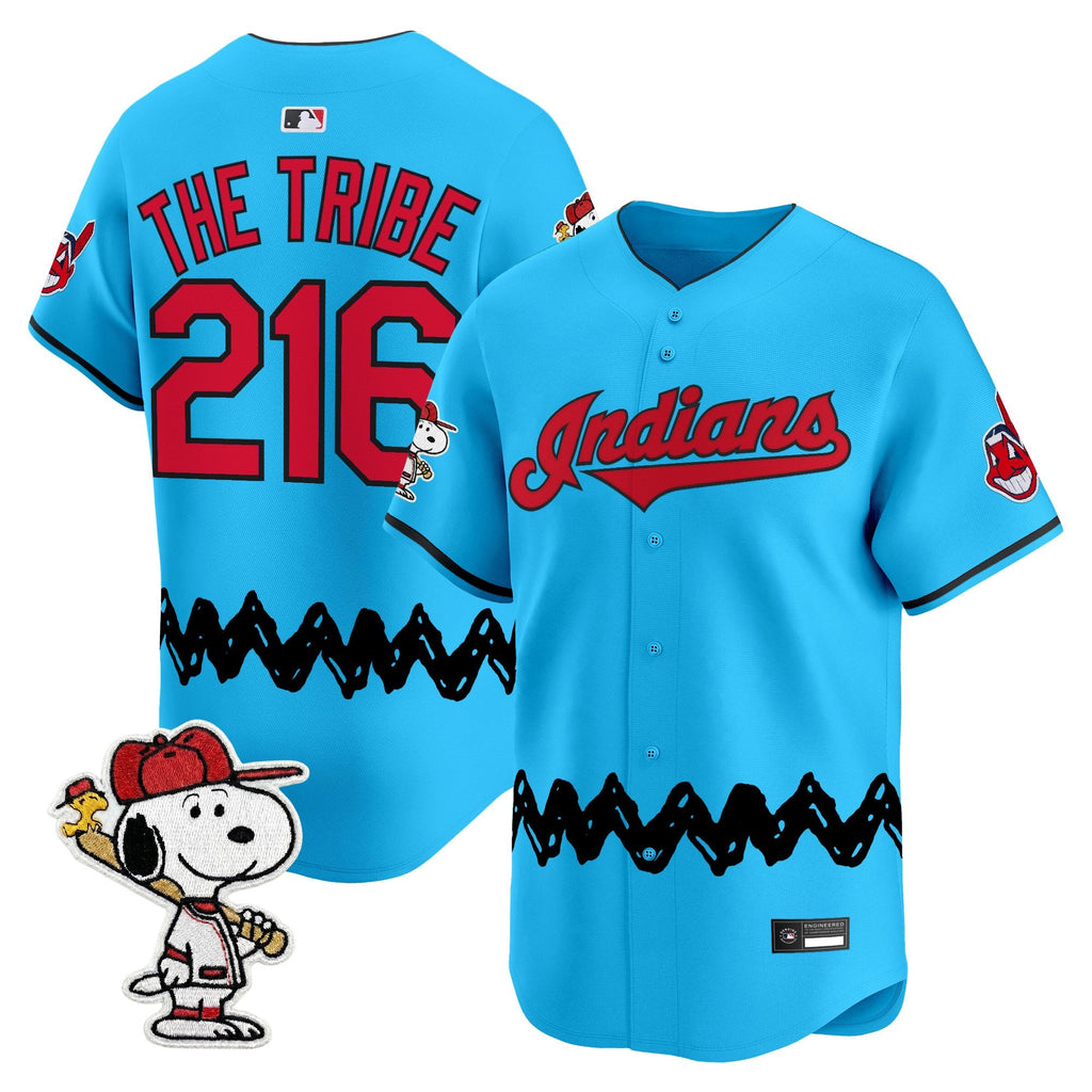 Men's Cleveland Indians x Peanuts Vapor Premier Limited Jersey - Stitched