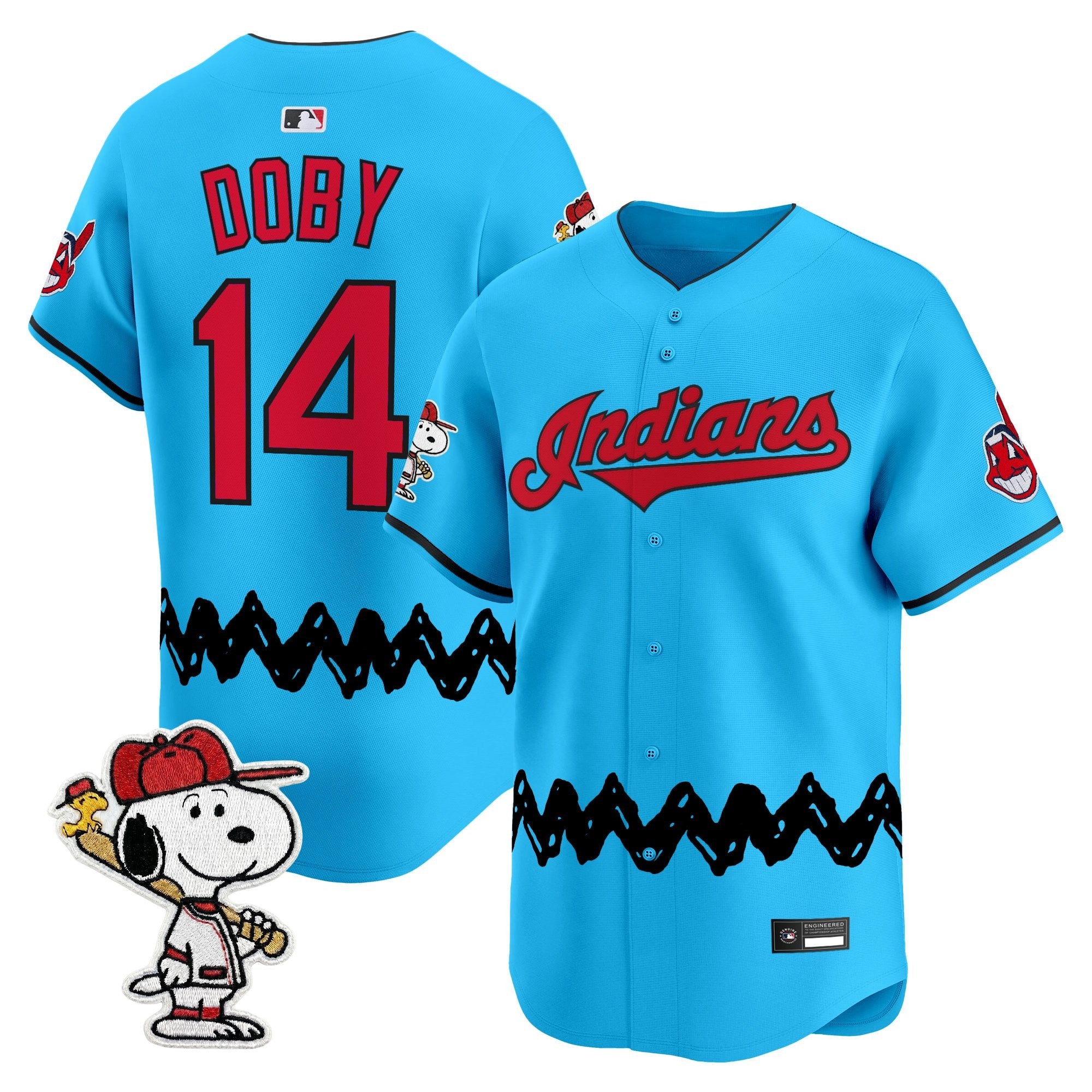 Men's Cleveland Indians x Peanuts Vapor Premier Limited Jersey - Stitched